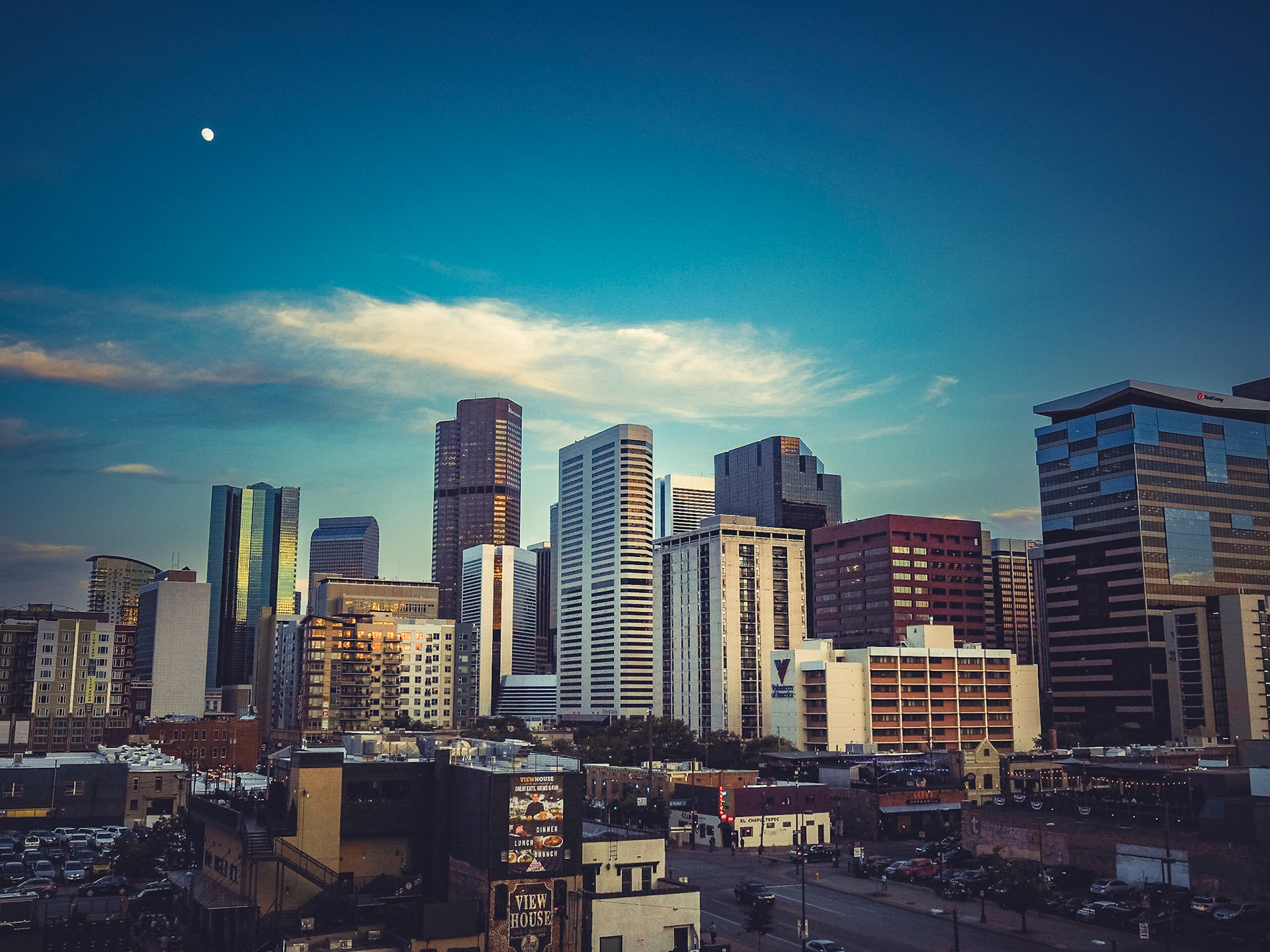 Downtown Denver from Rocky Stadium