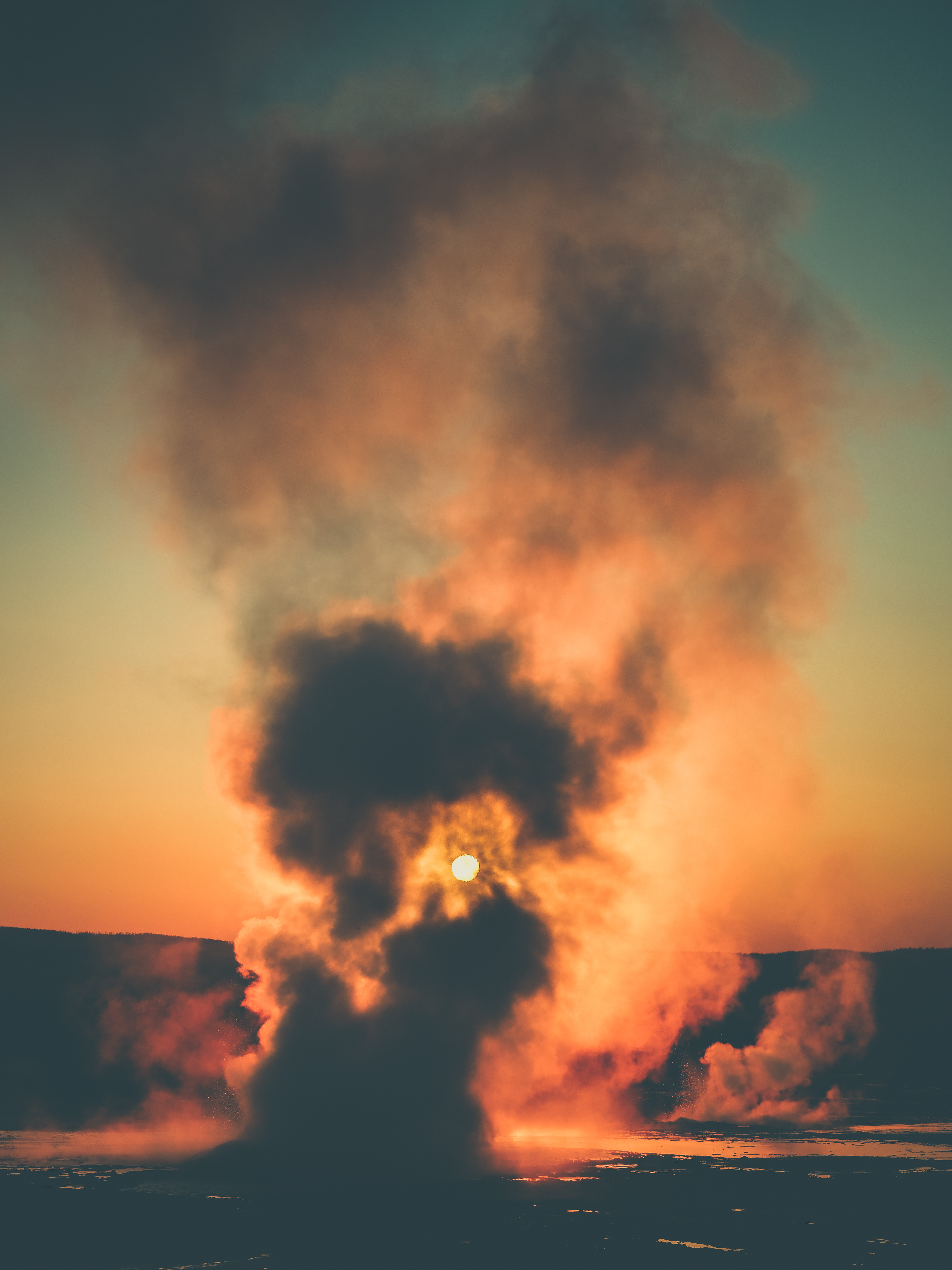 Geyser at Sunset, Yellowstone National Park