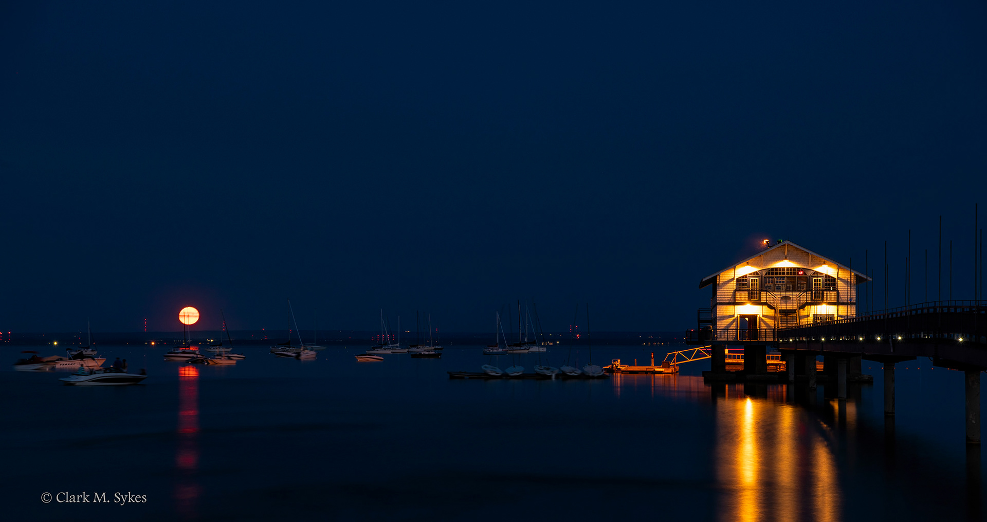 Moonrise over Buffalo Canoe Club, Bay Beach, Ontario (Image GL-8)