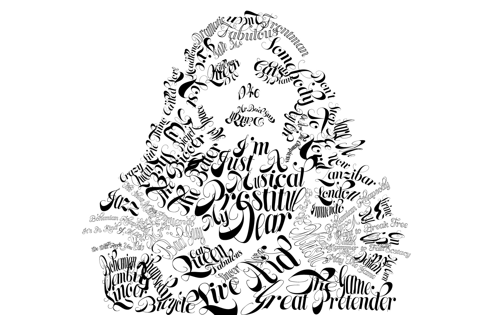 Freddie Mercury Typography Portrait
