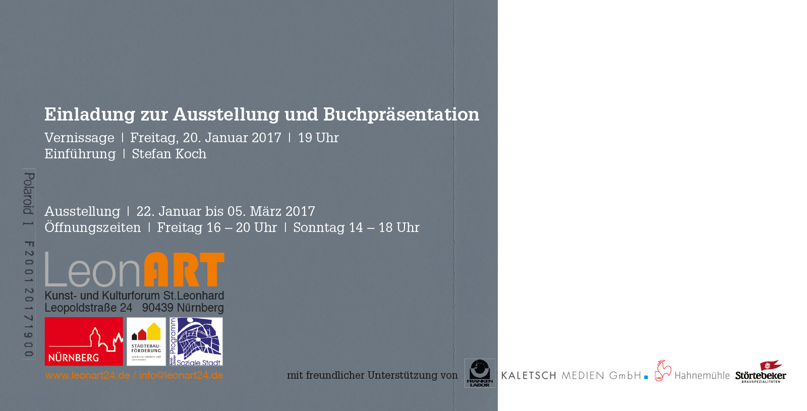 Ausstellung und Buchpräsentation des Camera Obscura Projekts Lange Zeit - Lichtbilder der Baltischen See in der Galerie LeonART in Nürnberg