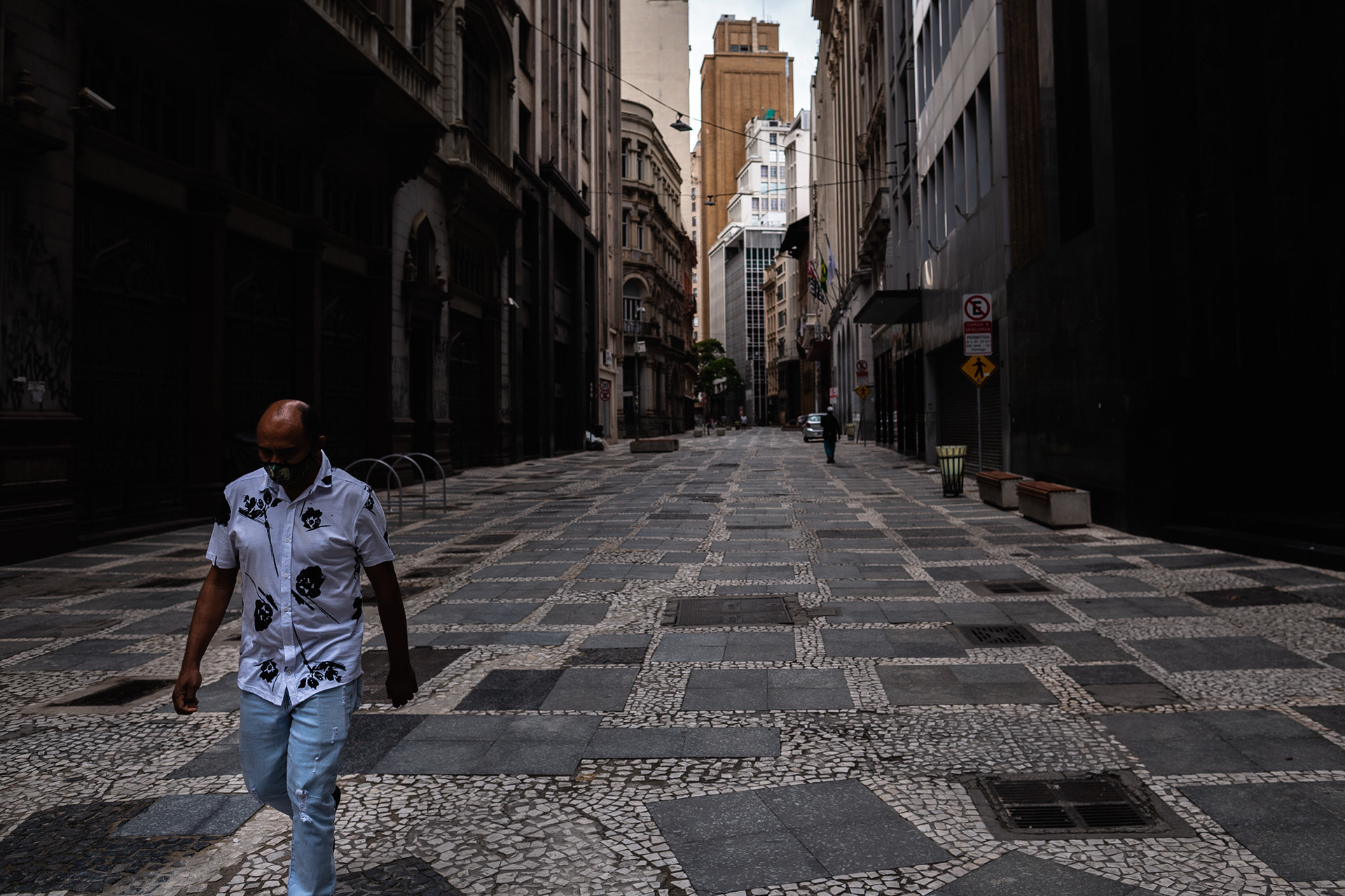 January 2021, ruas vazias no centro de São Paulo