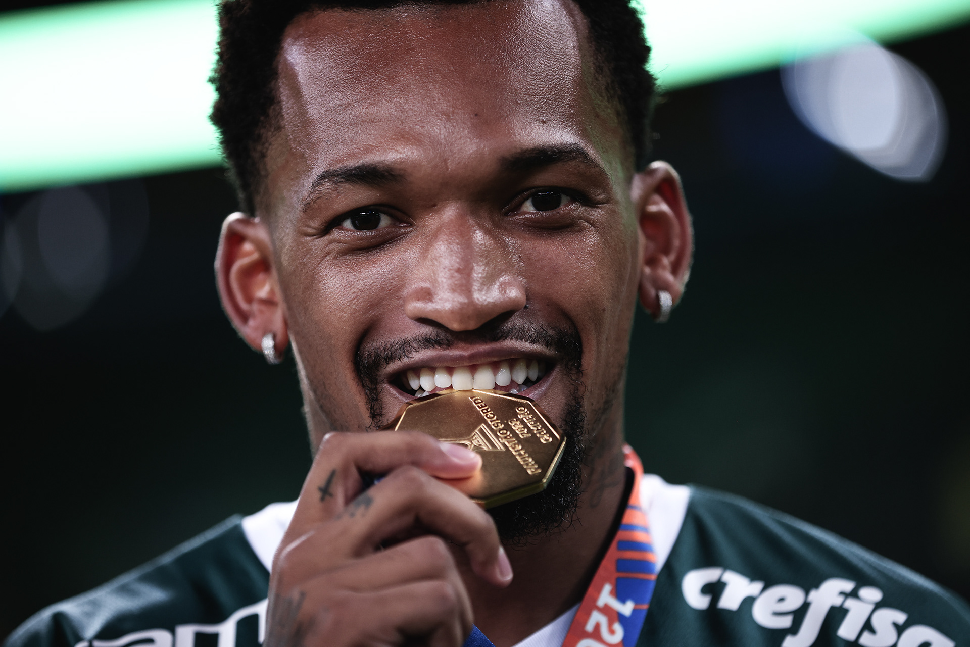 03 April 2022 - Jailson jogador do Palmeiras comemora a conquista do campeonato Paulista 2022.