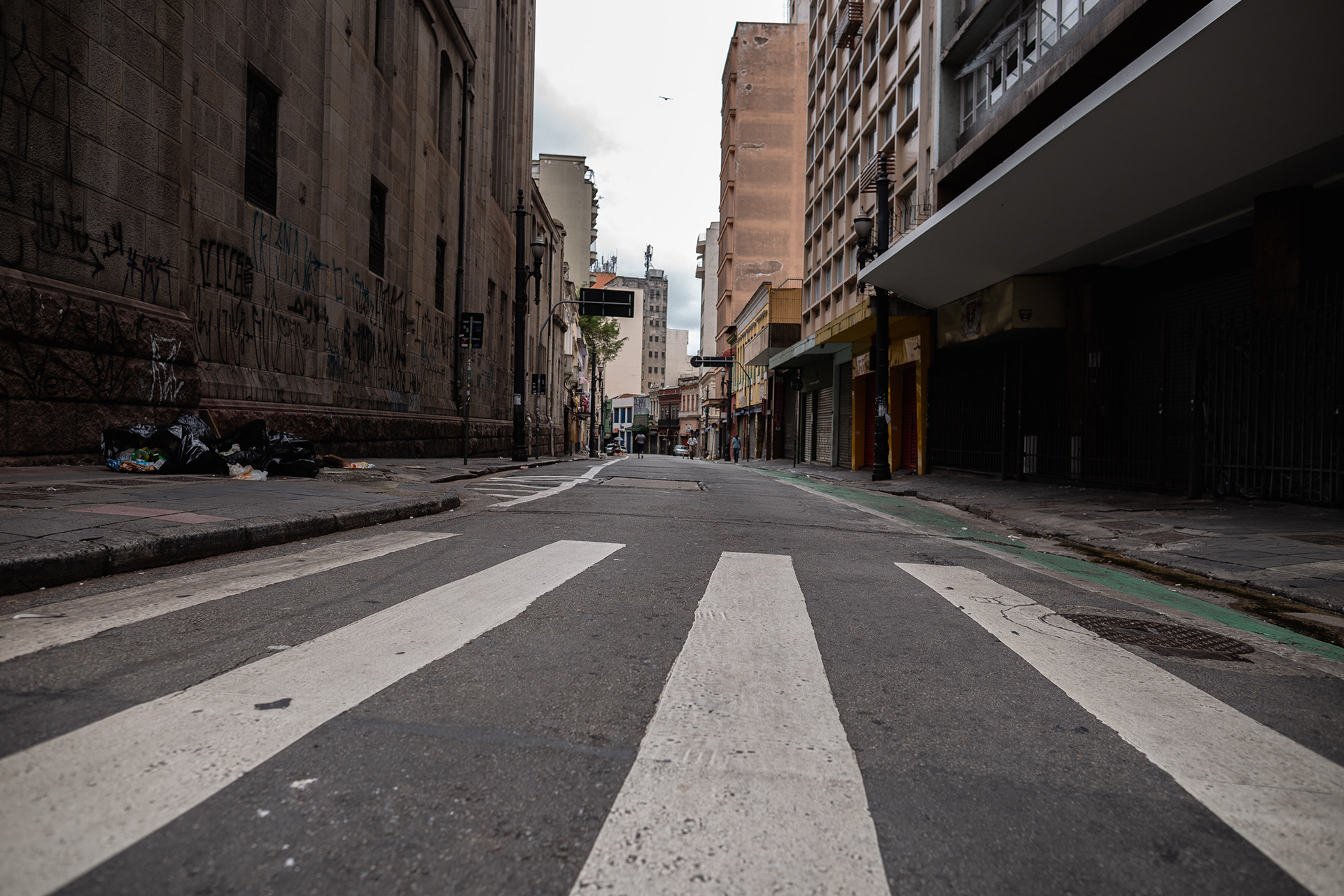 January 2021, ruas vazias no centro de São Paulo
