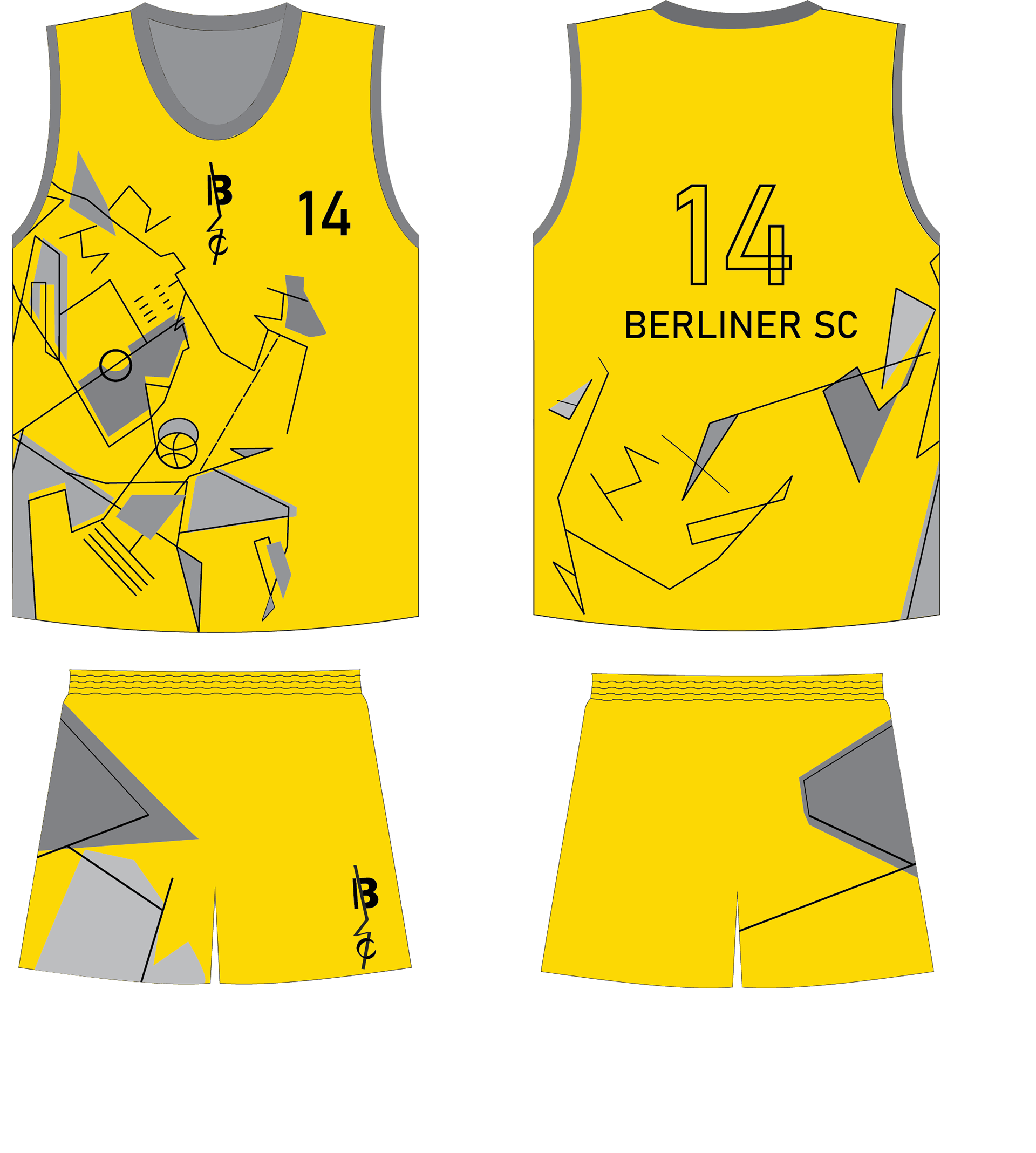 Bright colourful jerseys,basketball jerseys that have abstract shapes