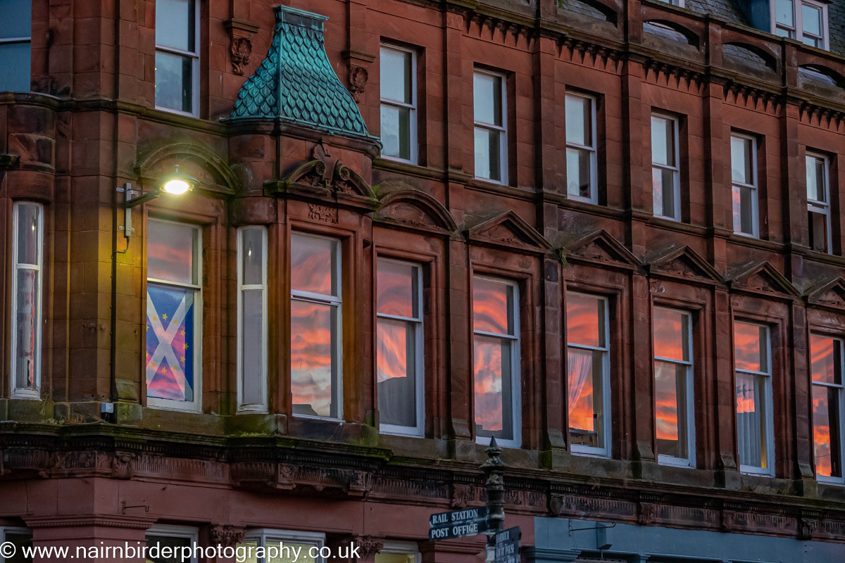 Sunset on the old Highland Hotel, Nairn