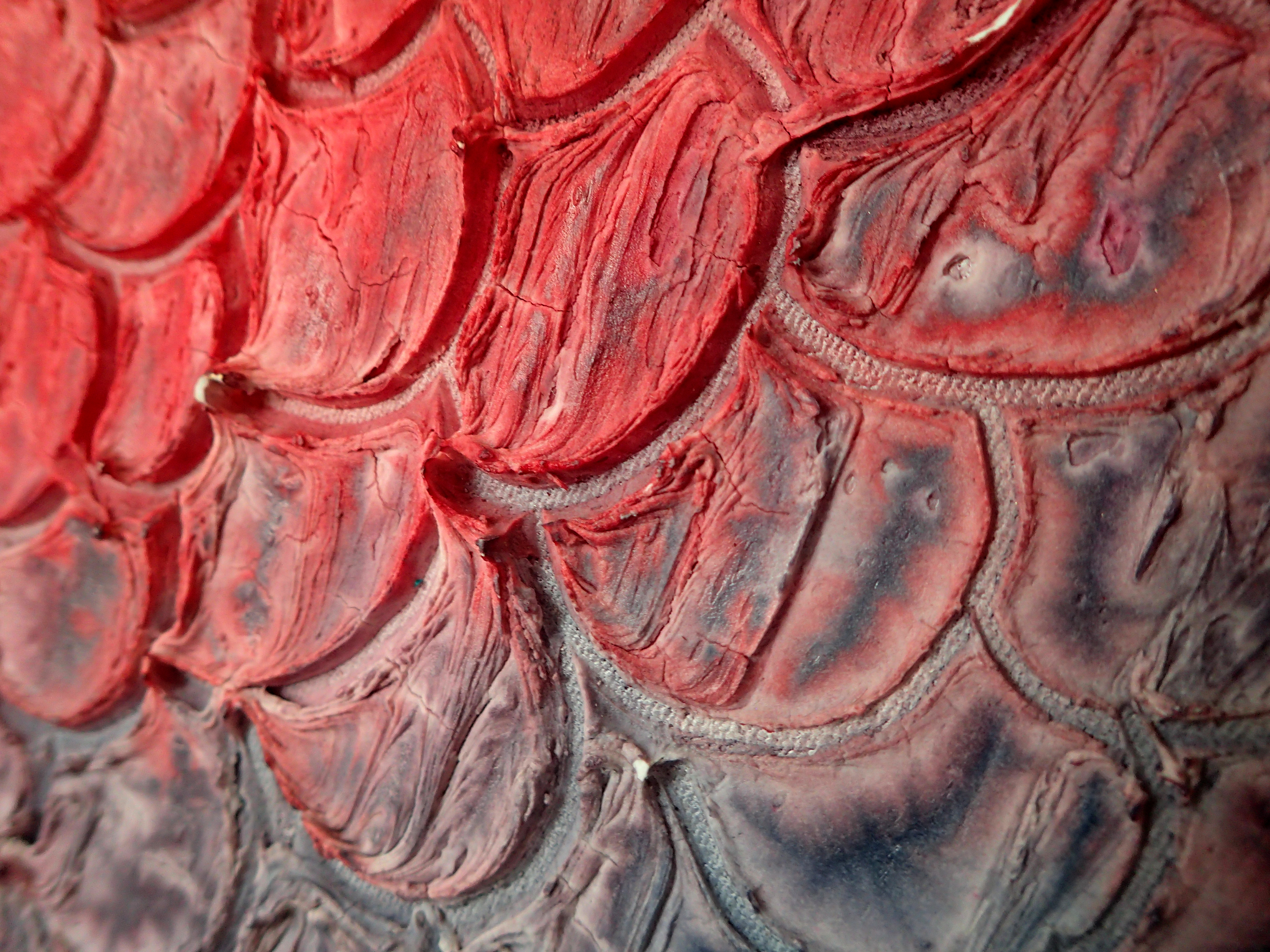 Macro of the painting Dragon Scales - Watercolor/Texture painting