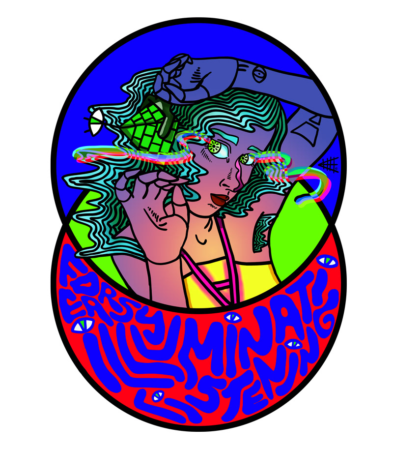 Easy illuminati Listening - Digital Illustration