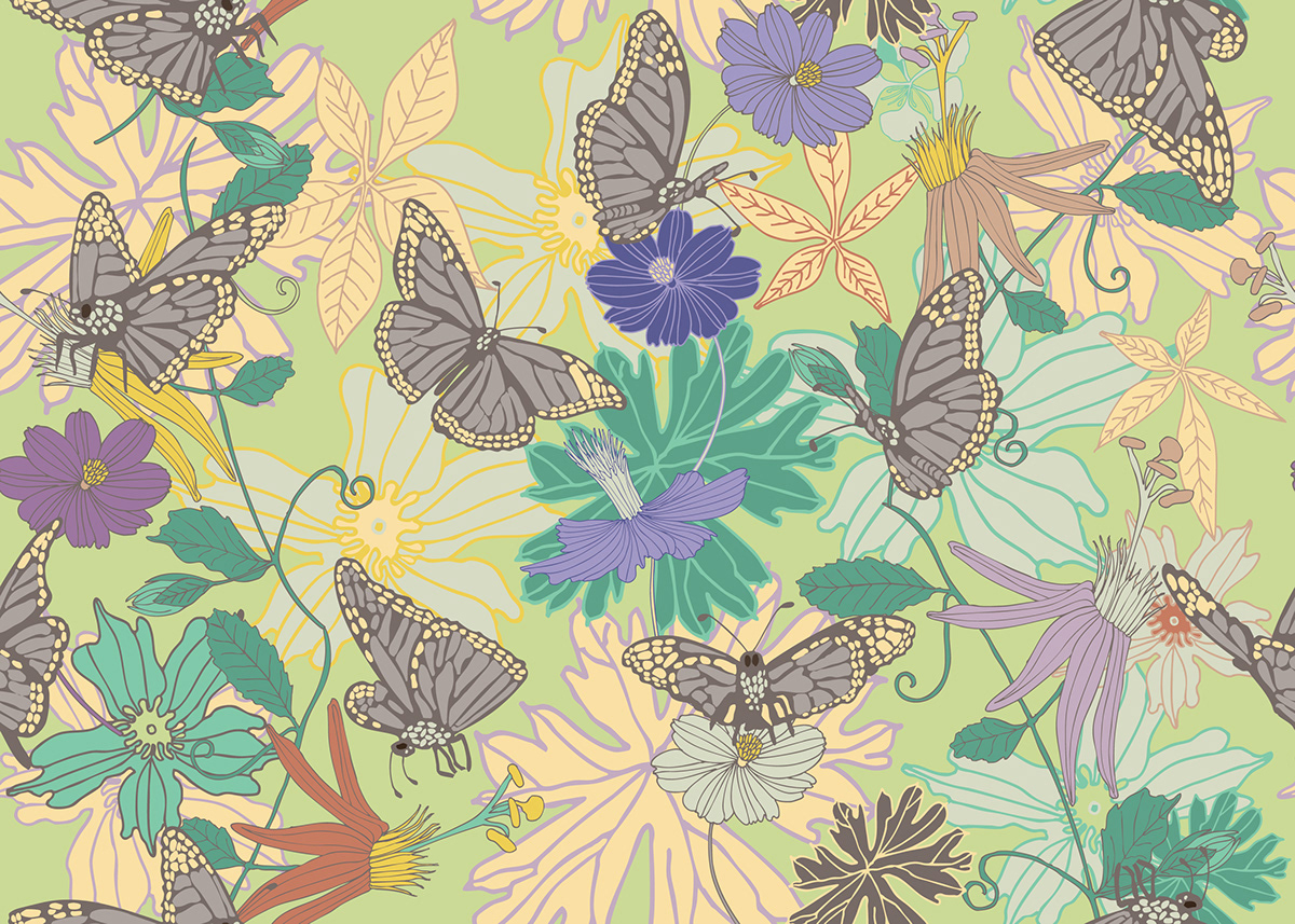 Spring Insects Background Sandra Vandenbergh - Monarch Garden Spring