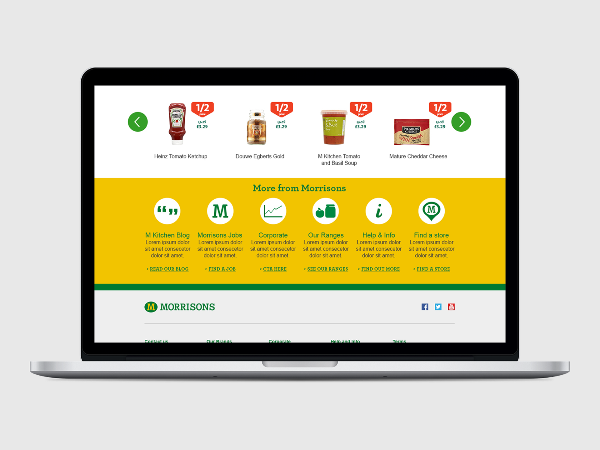 Offers on essentials and links to deeper content.
