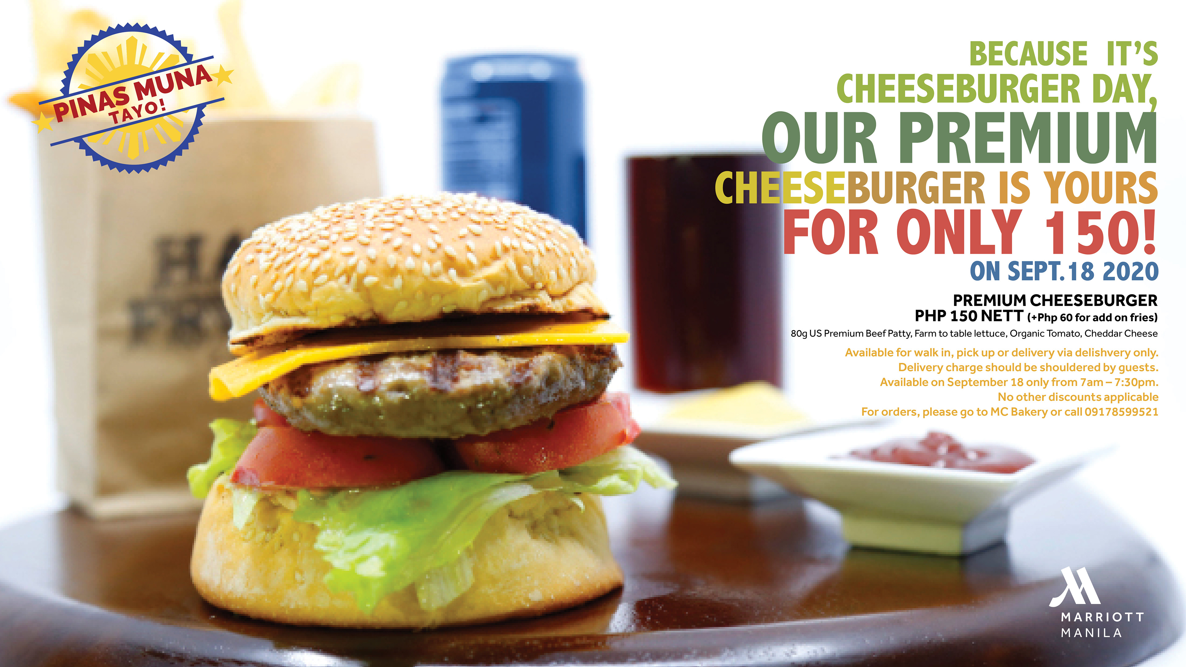 For horizontal digital signage - Cheeseburger Day