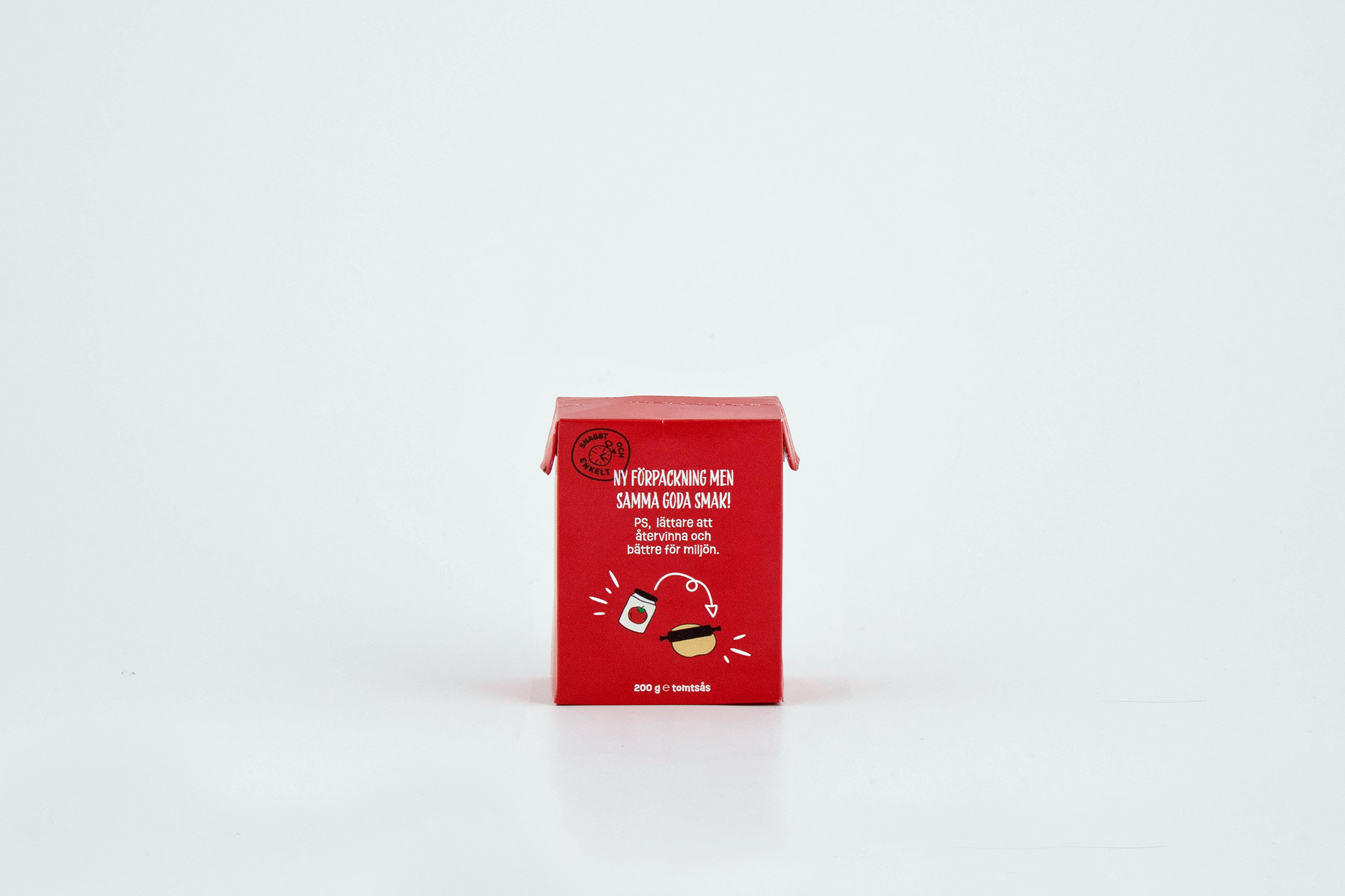 Amanda Fors did the construction for the new tomato packaging.