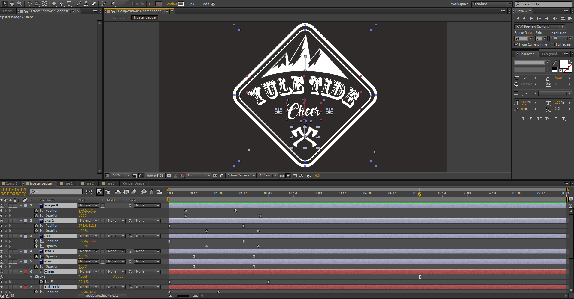 Created logo in Photoshop and animated in After Effects