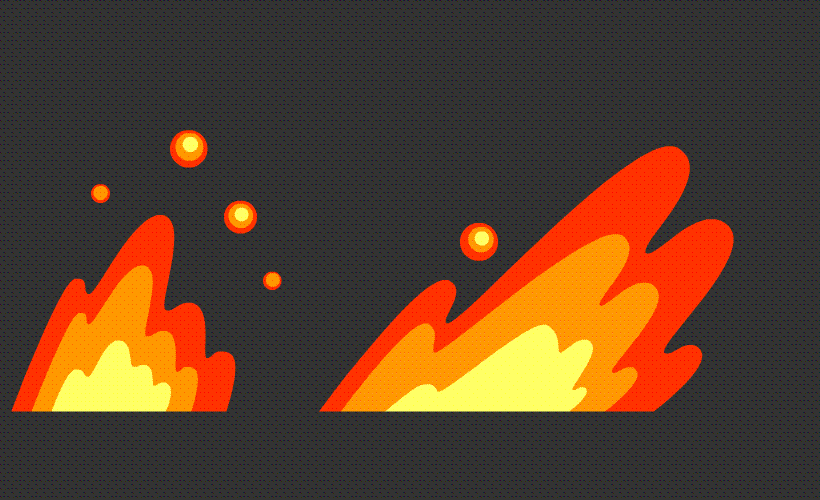 hand animated fire