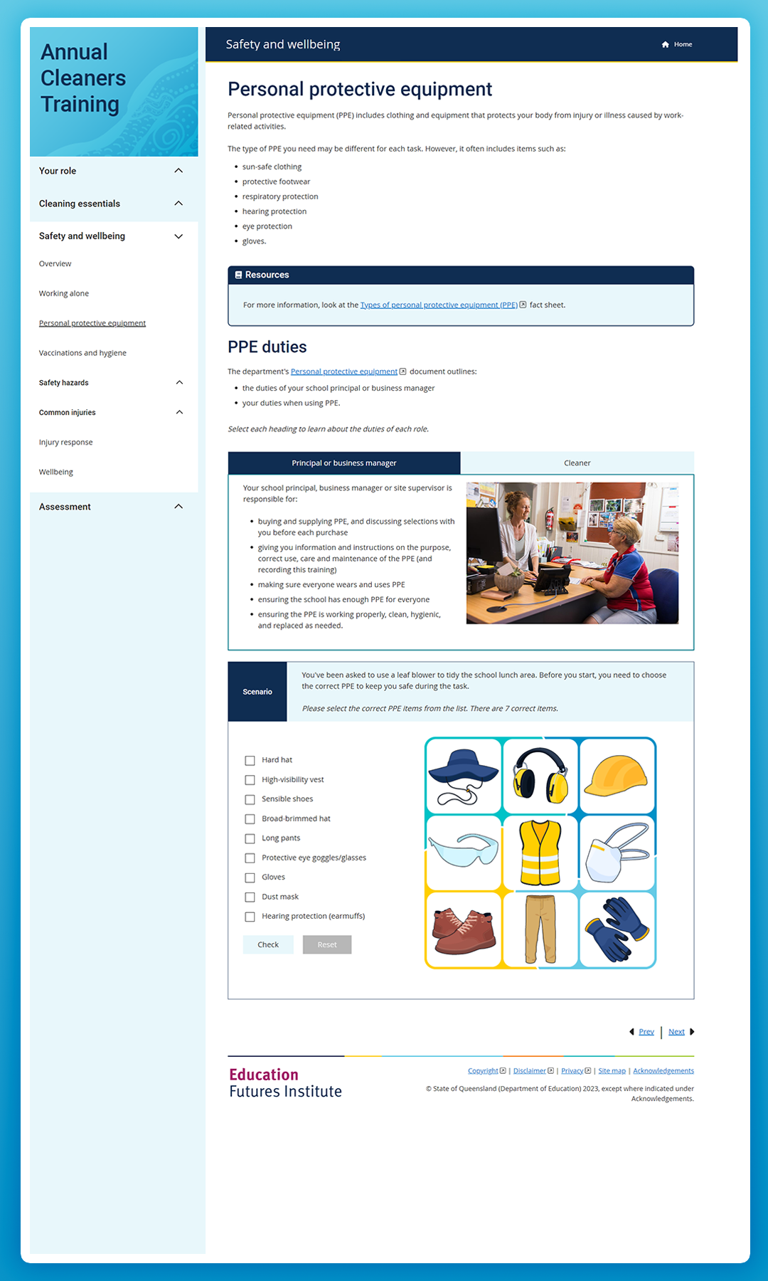 Annual Cleaners Training - © State of Queensland (Department of Education)