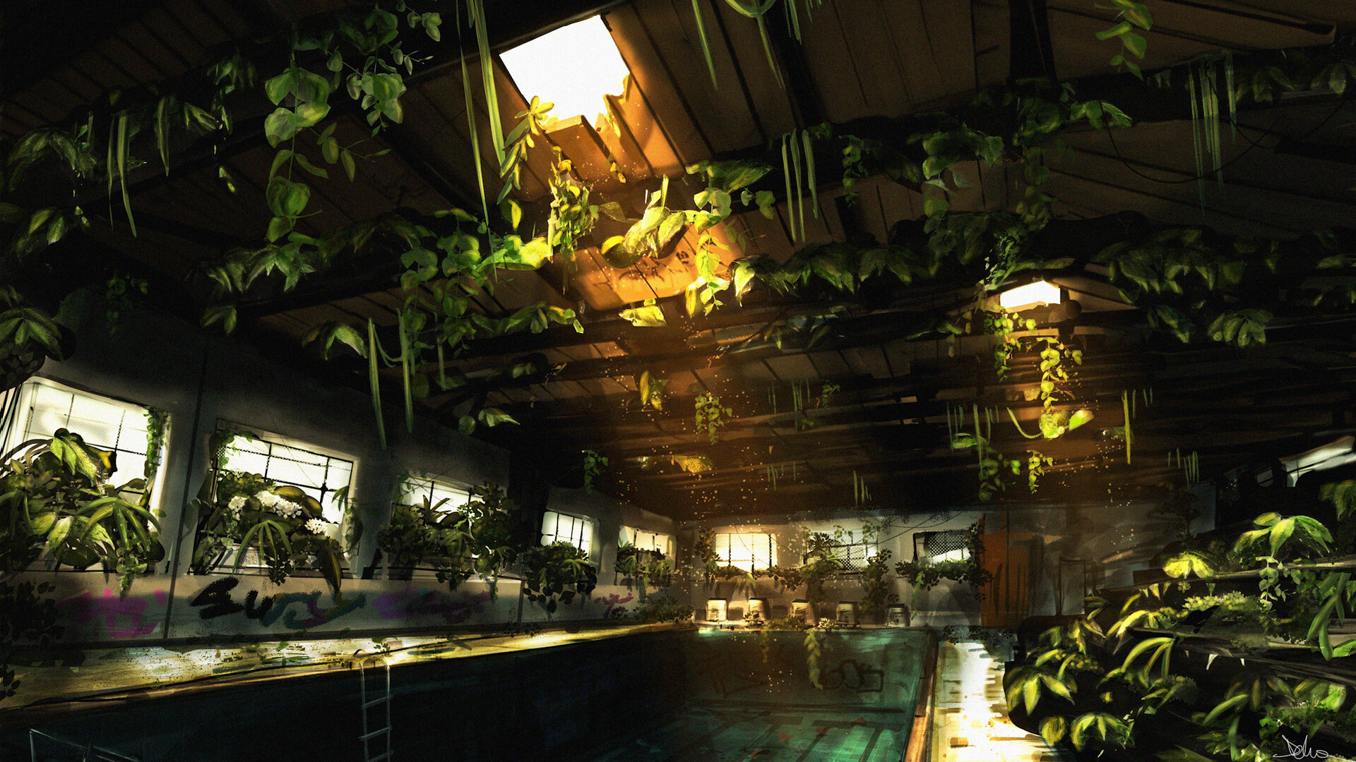 Abandoned Pool - Photoshop + Blender