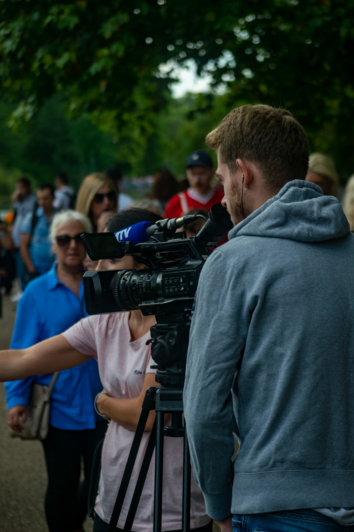 International media from various countries were present. A journalist and a camera person from BFMTV, France.