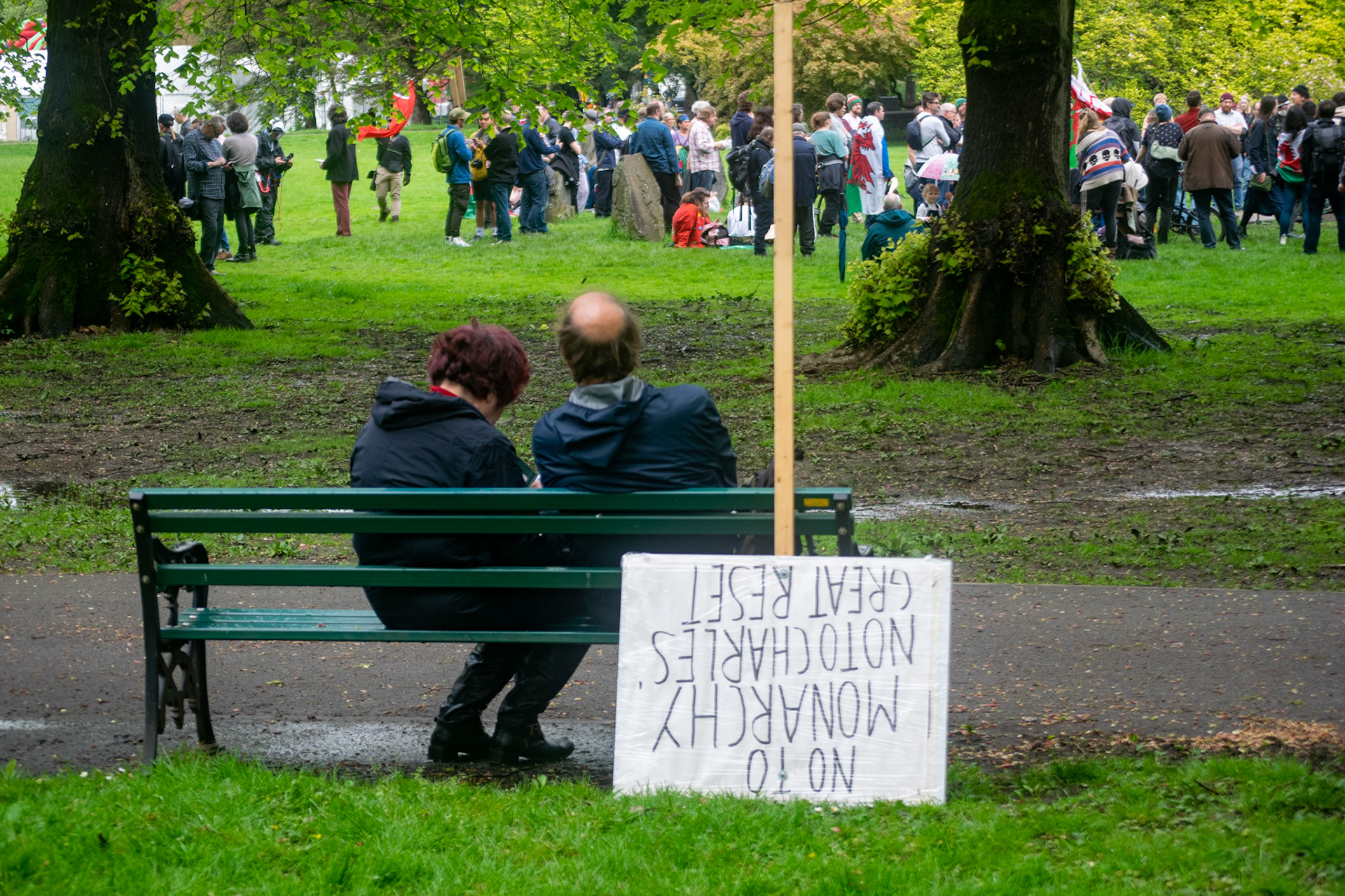 The protest concluded at Bute Park, with a 'Big Republican Lunch'.