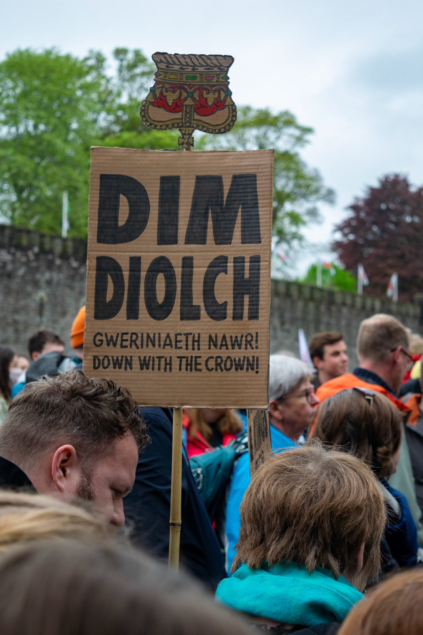 The protesters were holding placards.