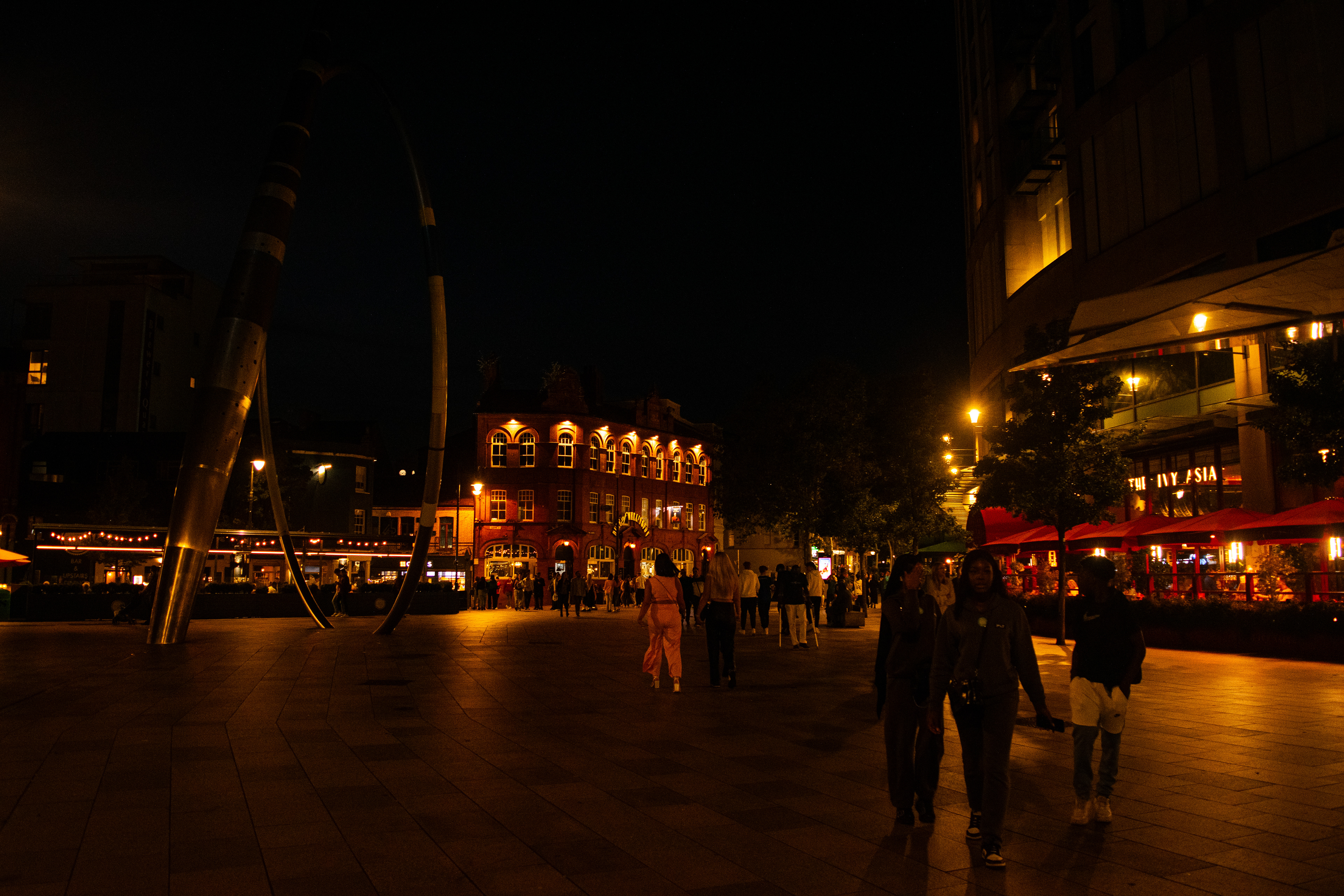 Cardiff City Centre on a weekend night.