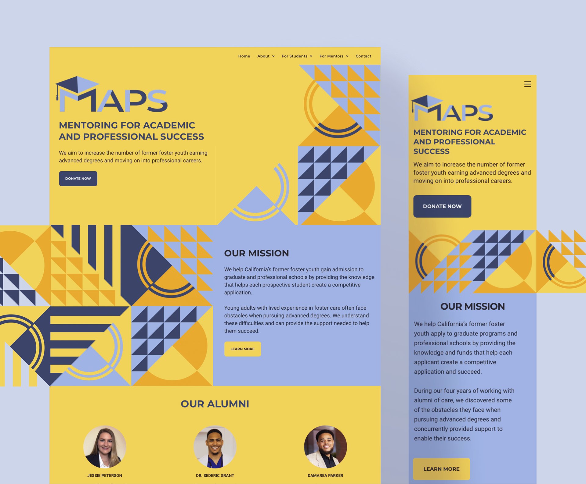 Final designs for desktop and mobile