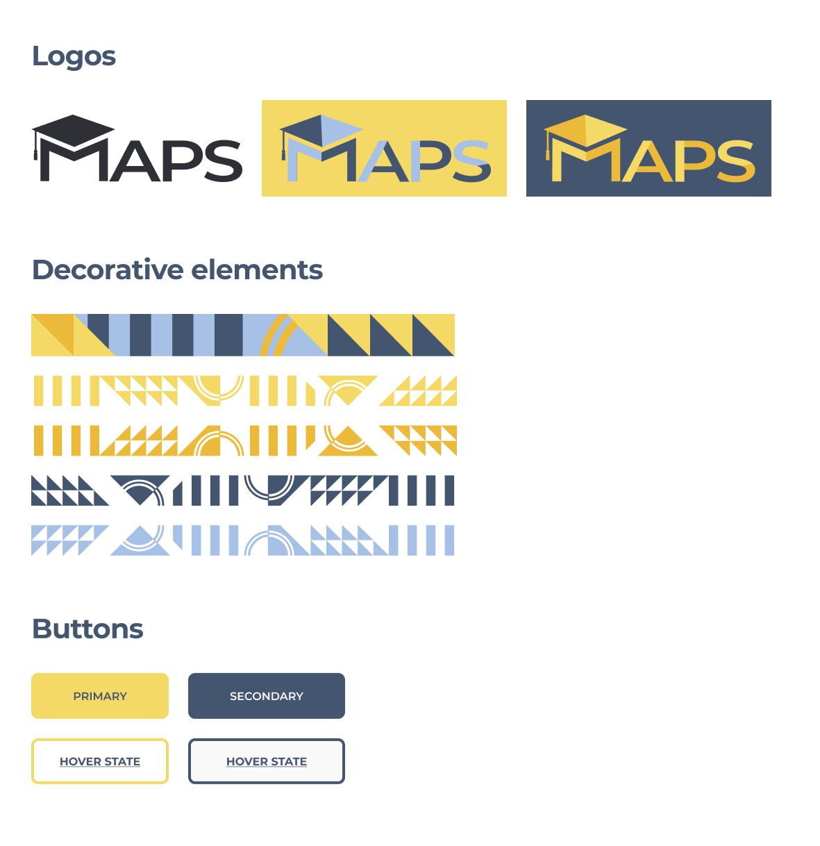 Buttons and logos for design system