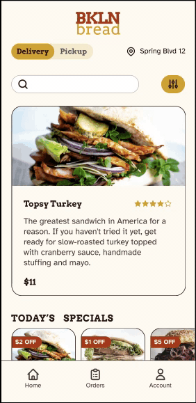 high-fidelity prototype of the app