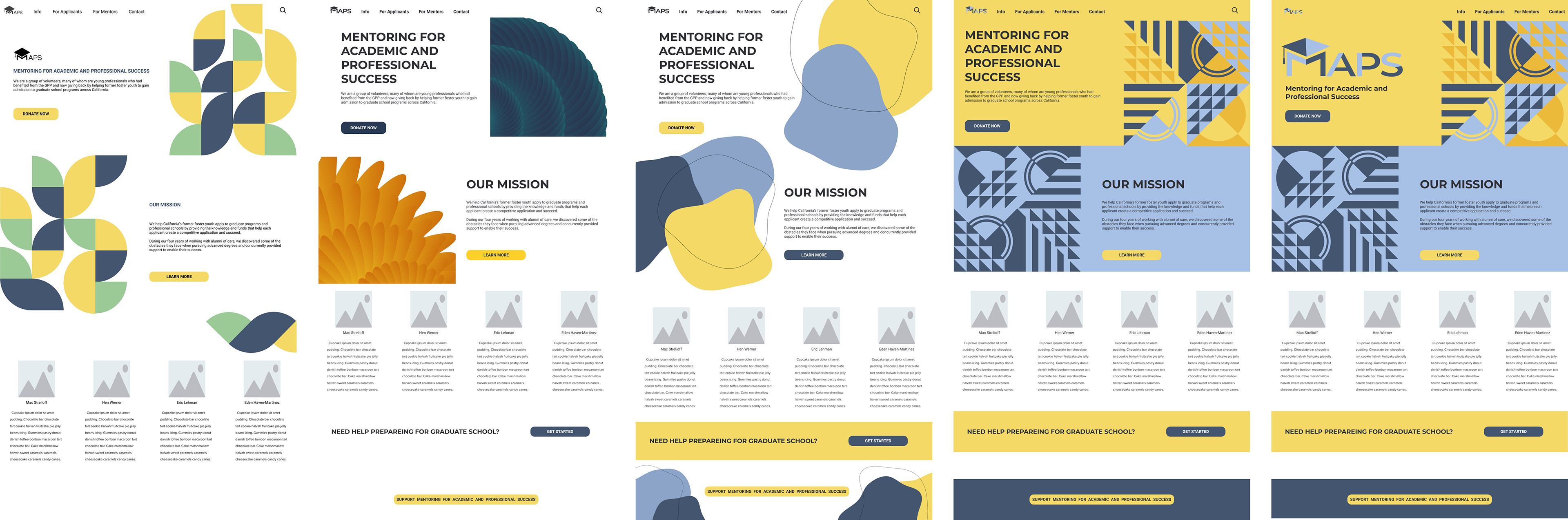 Visual design iterations