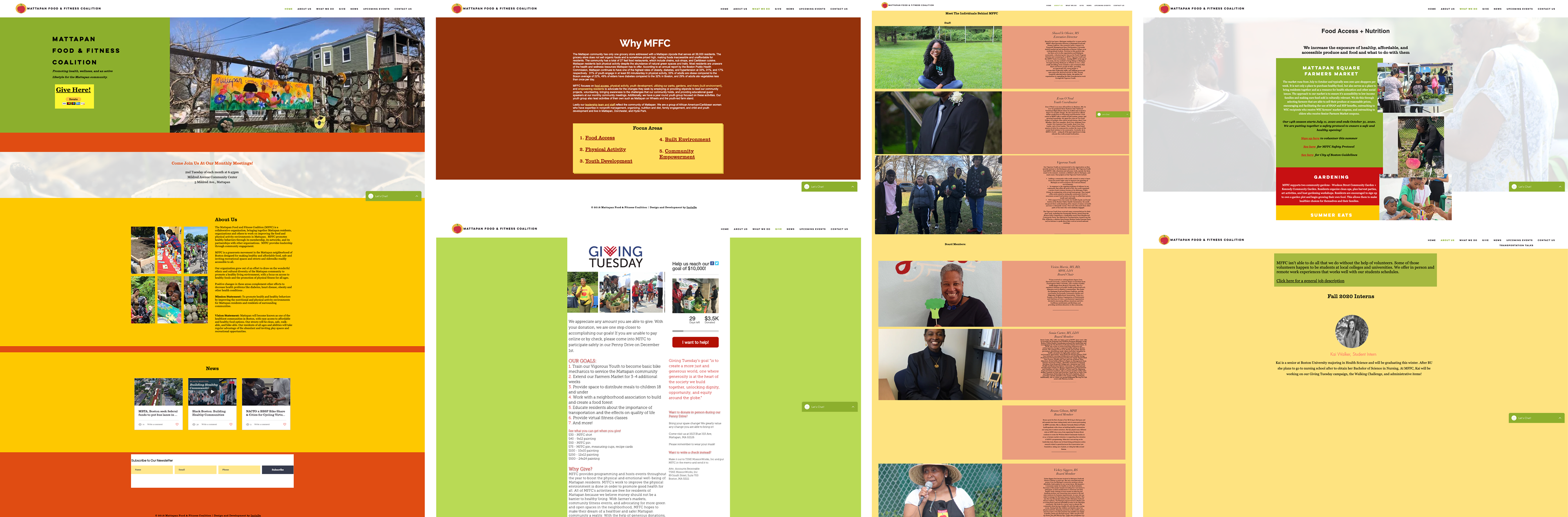 Screenshots of the old website