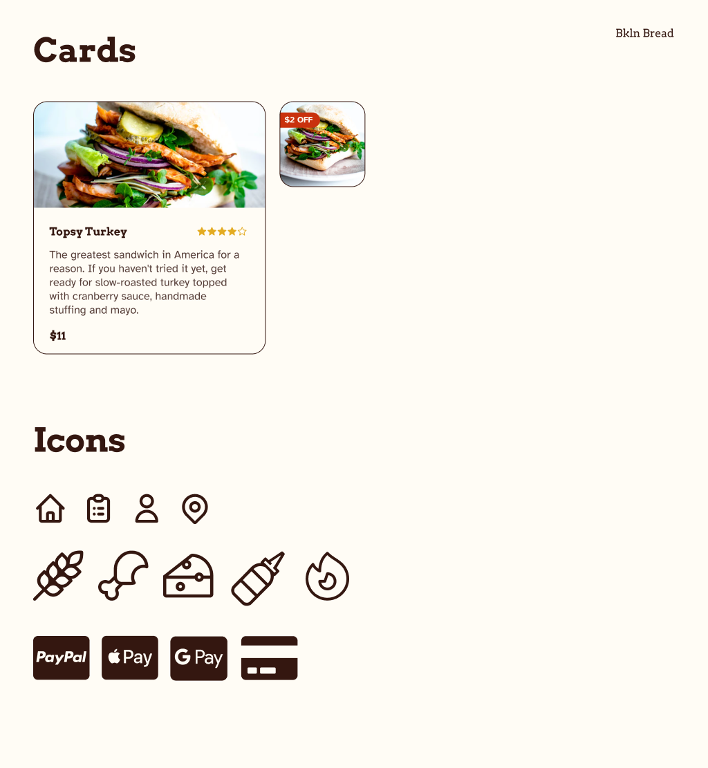 Cards and icons