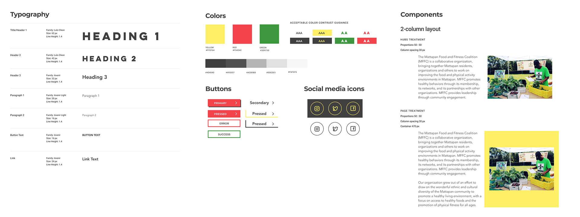 Design system with typography and brand colors
