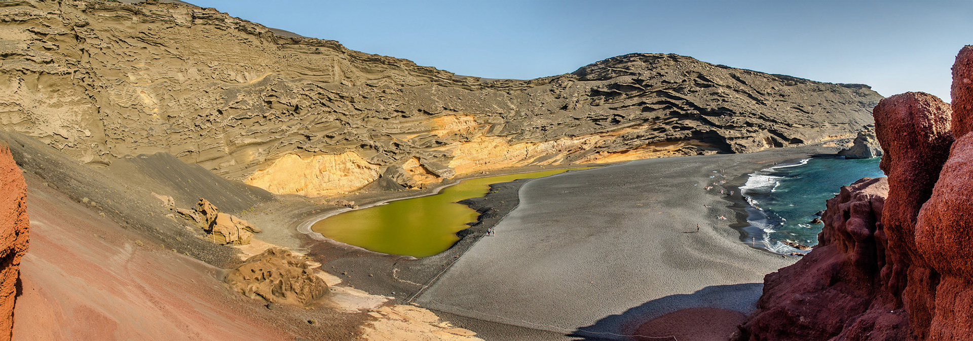 Lago Verde à Lanzarote aux iles Canaries.