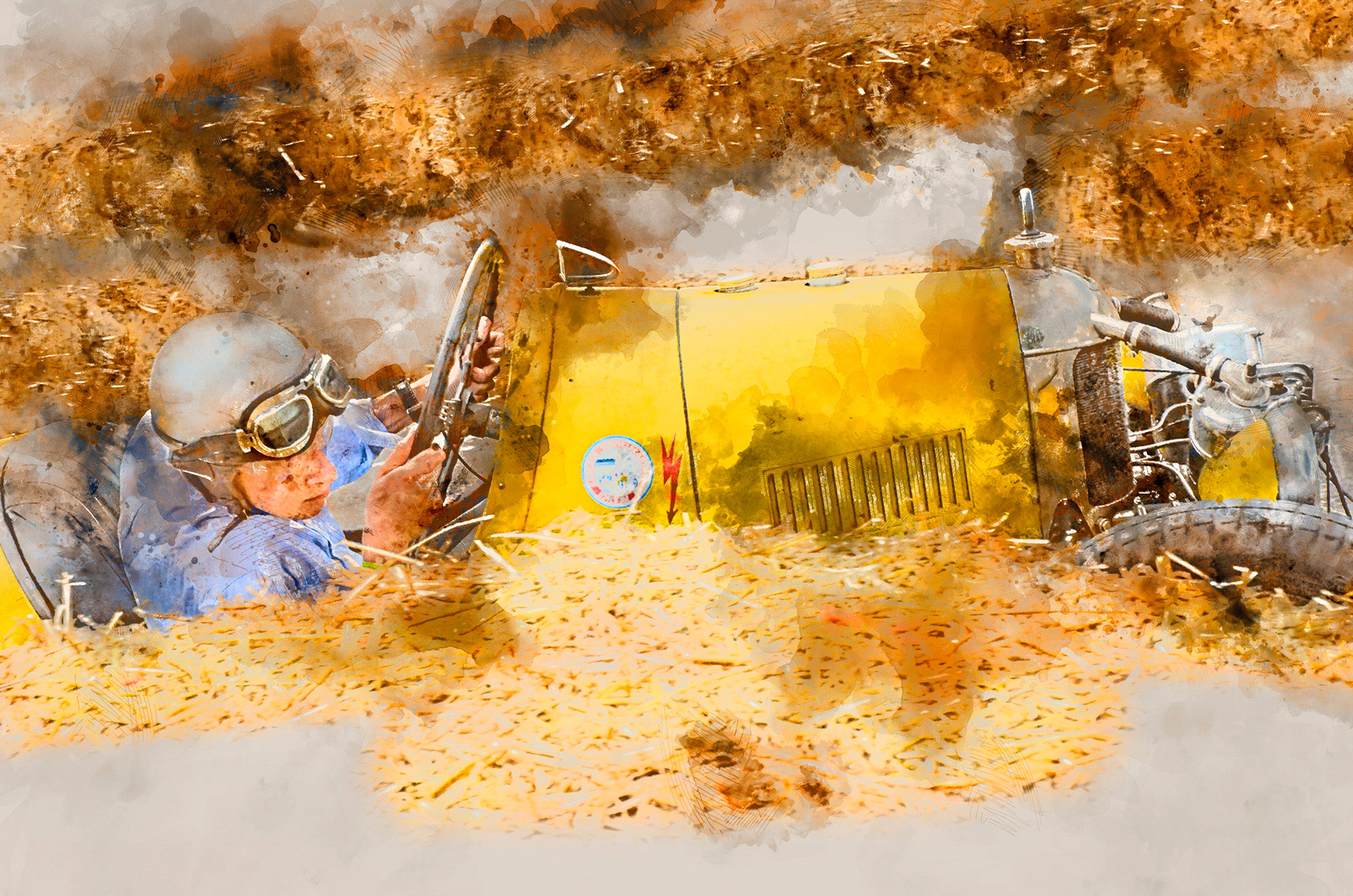 Auto vitage au virage