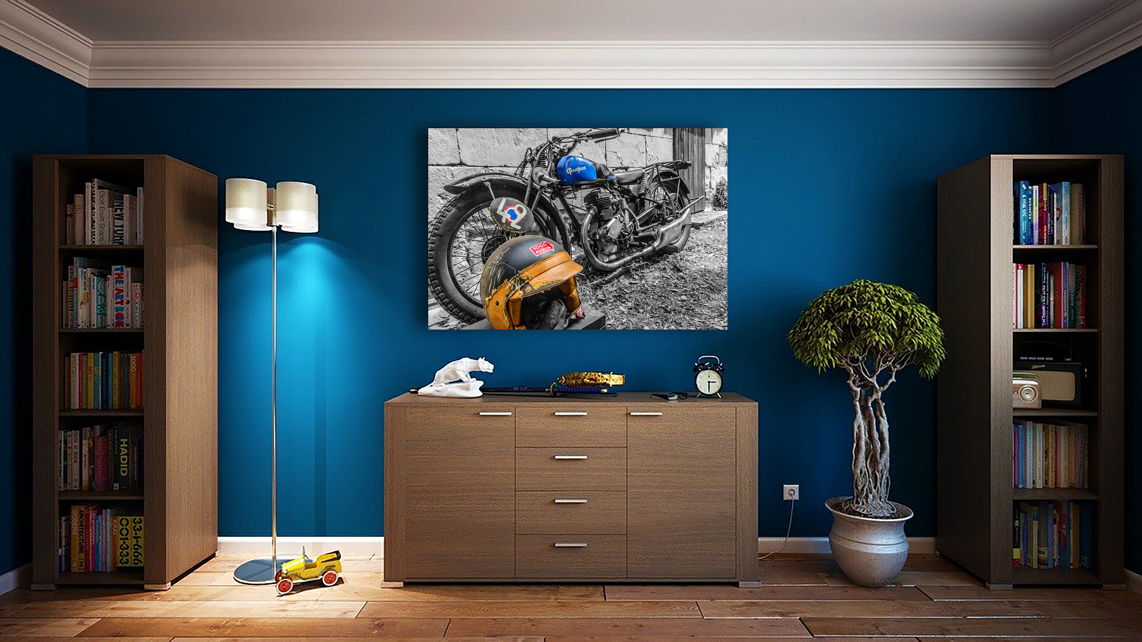 Le Puy Notre Dame, moto vintage Peugeot