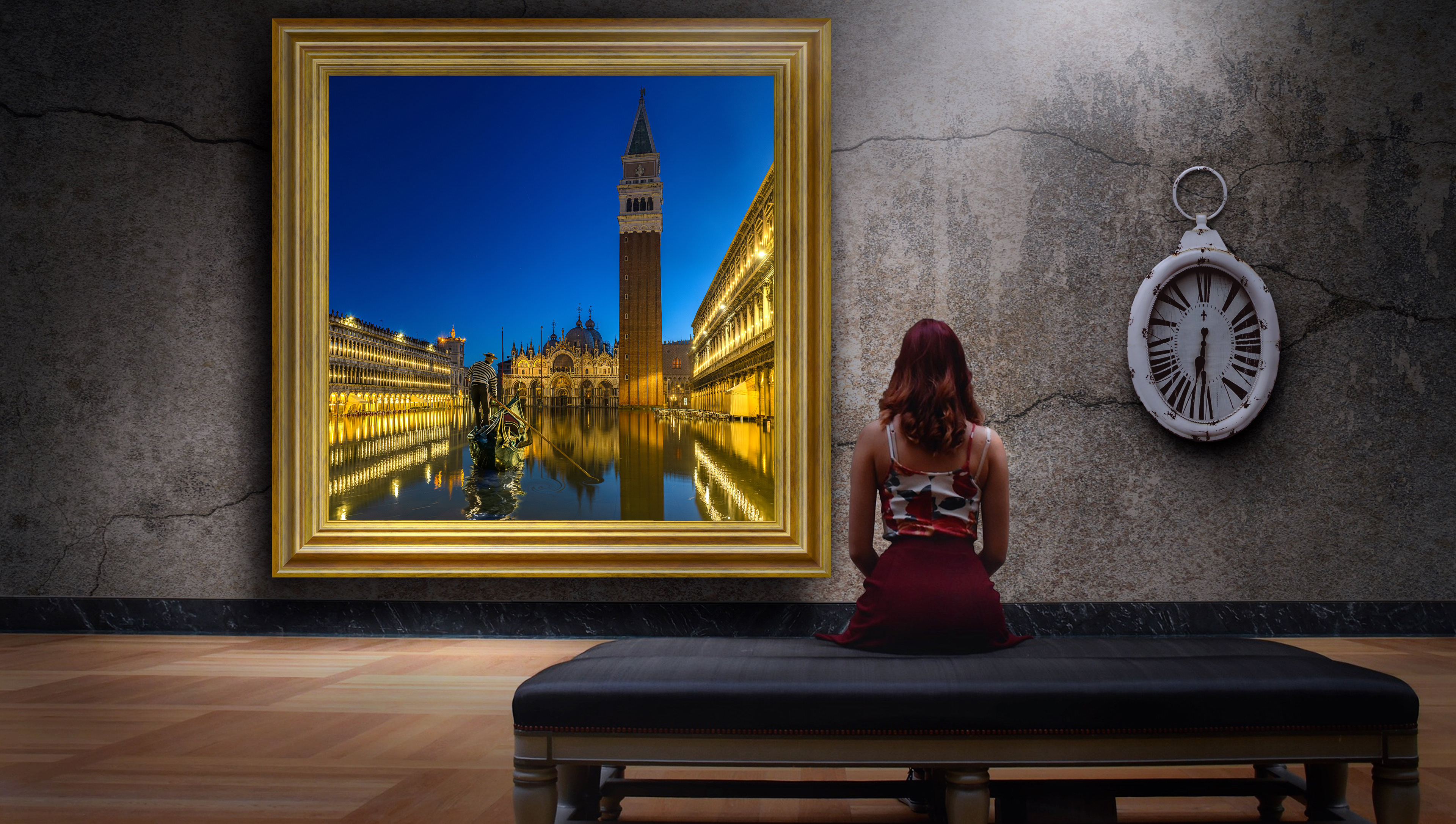 Venise, gondolier place Saint Marc