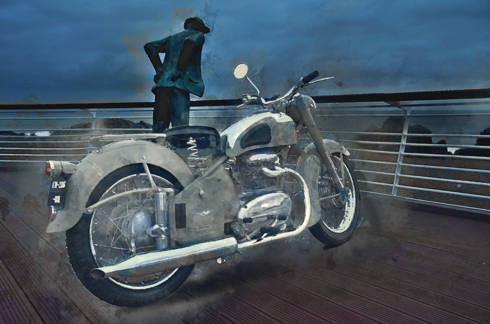 Motobécane L4C et Monsieur Hulot