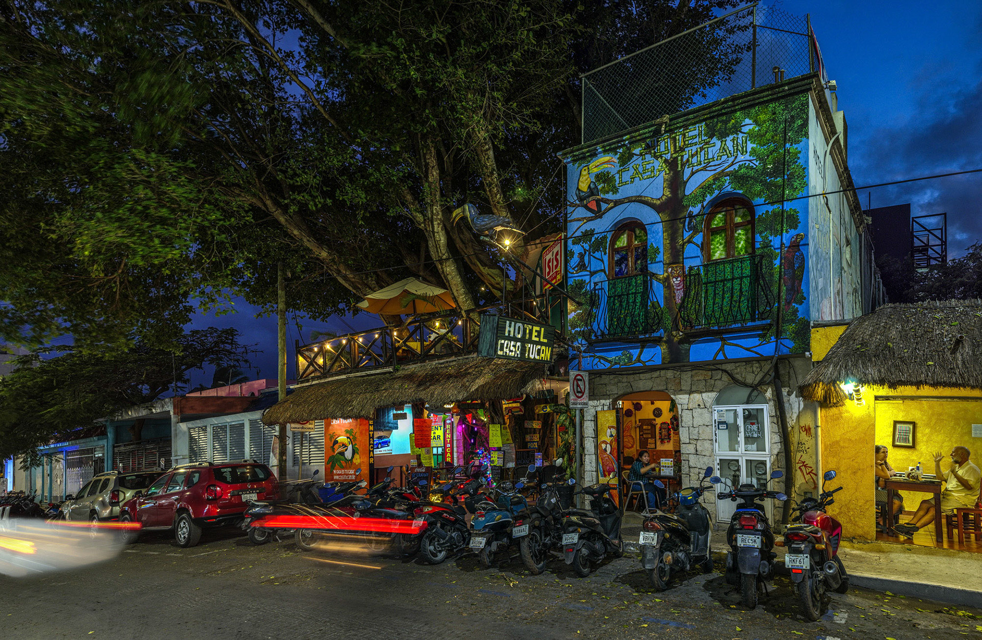 Hotel Casa Tucan à Playa del Carmen. Mexique.