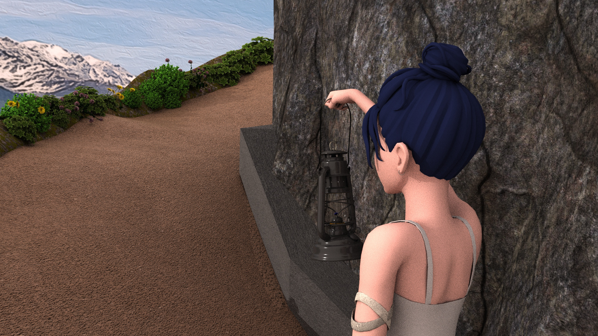 adding foliage to hill and sand texture detail