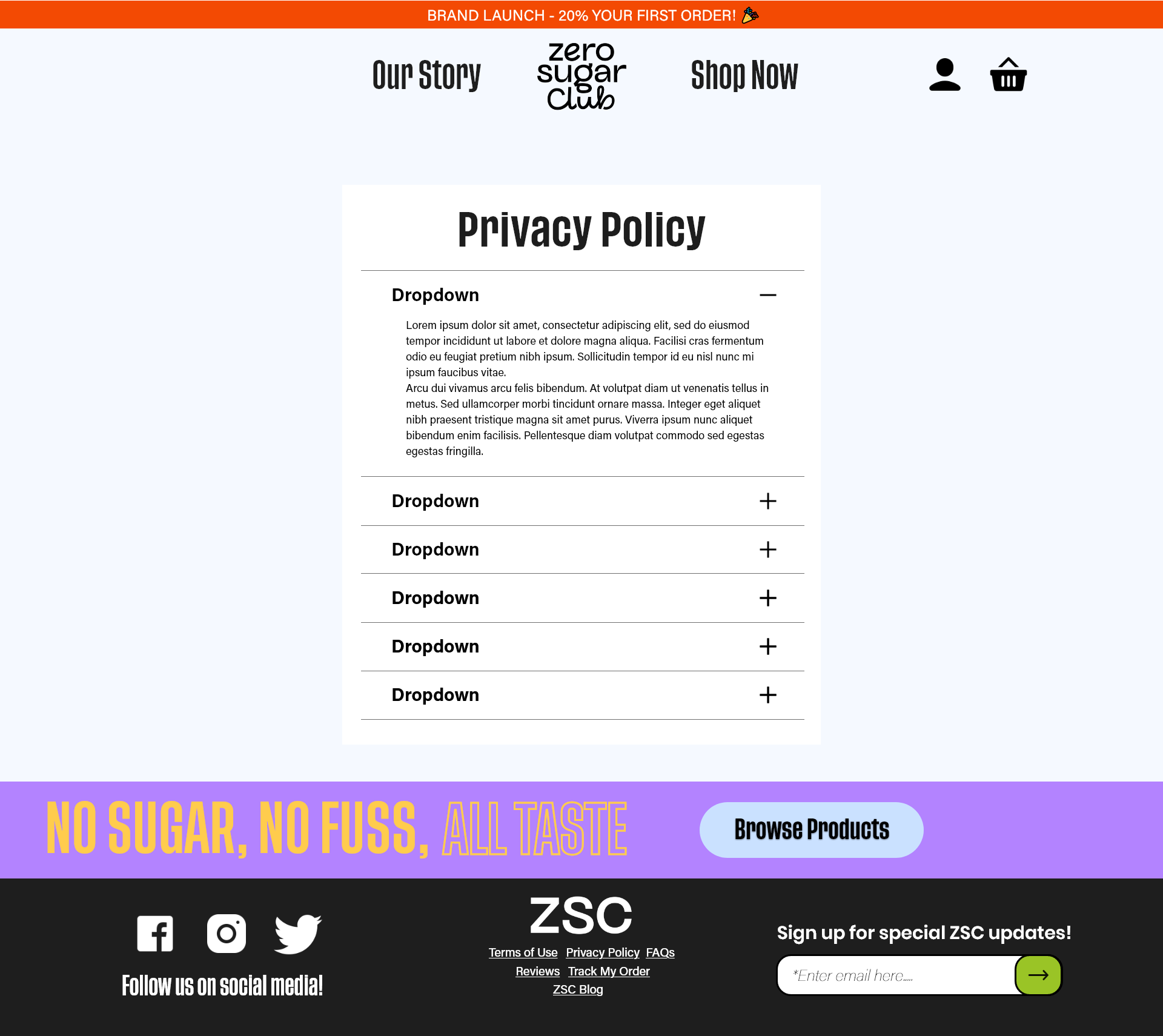 T&C page