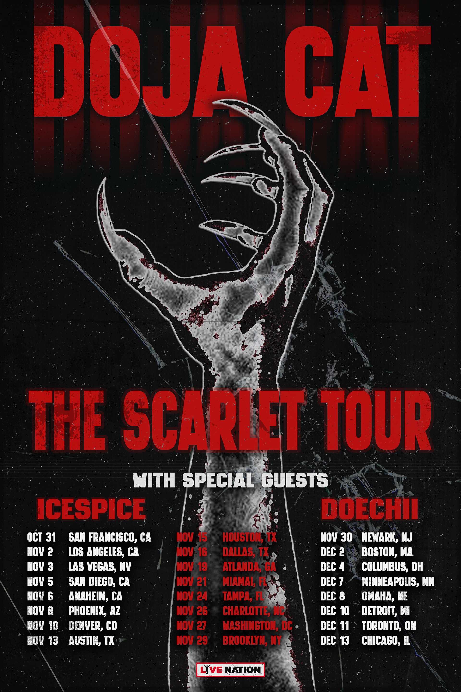 Doja Cat - Scarlet Tour Graphic Poster