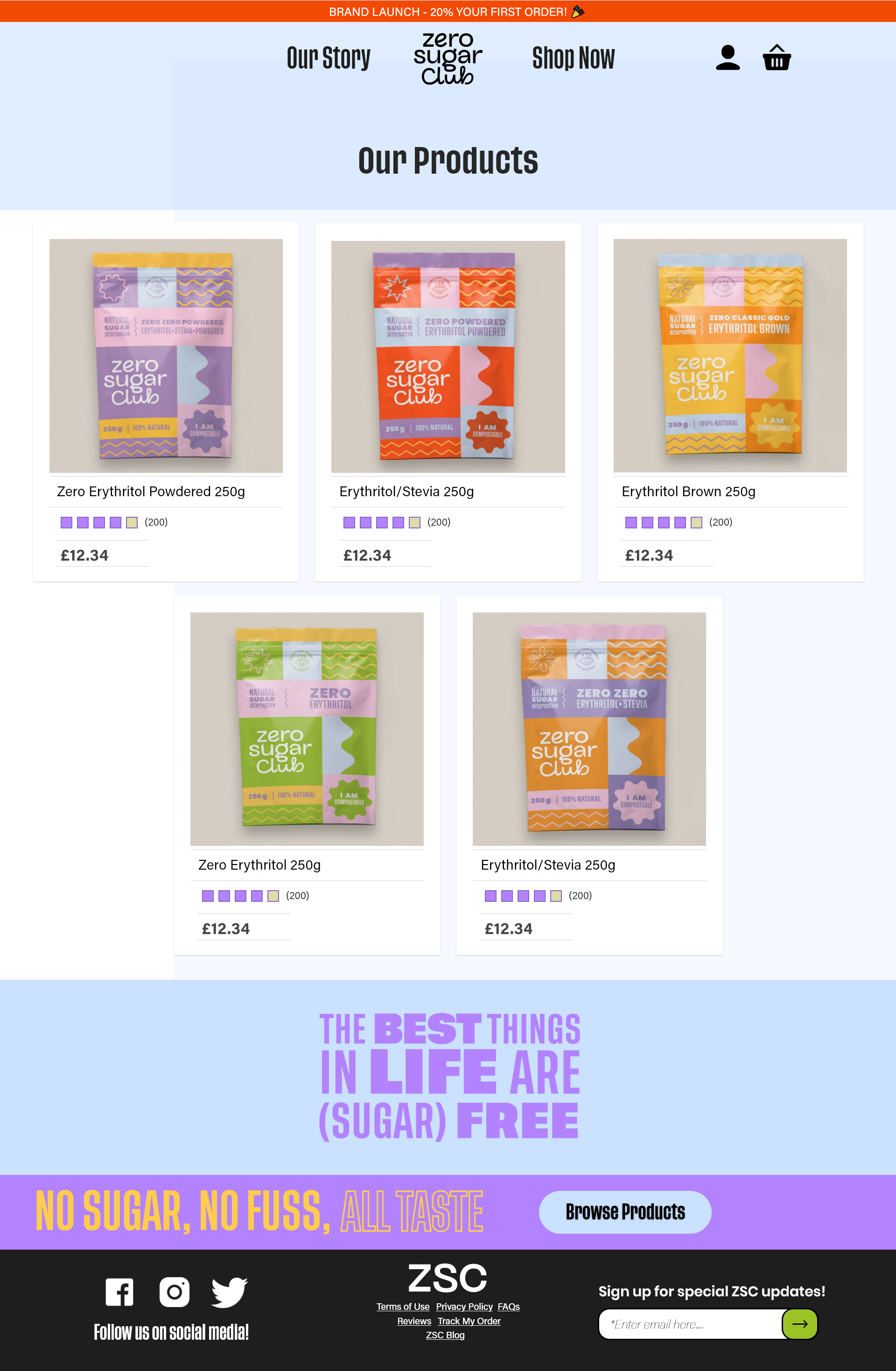 All Products page