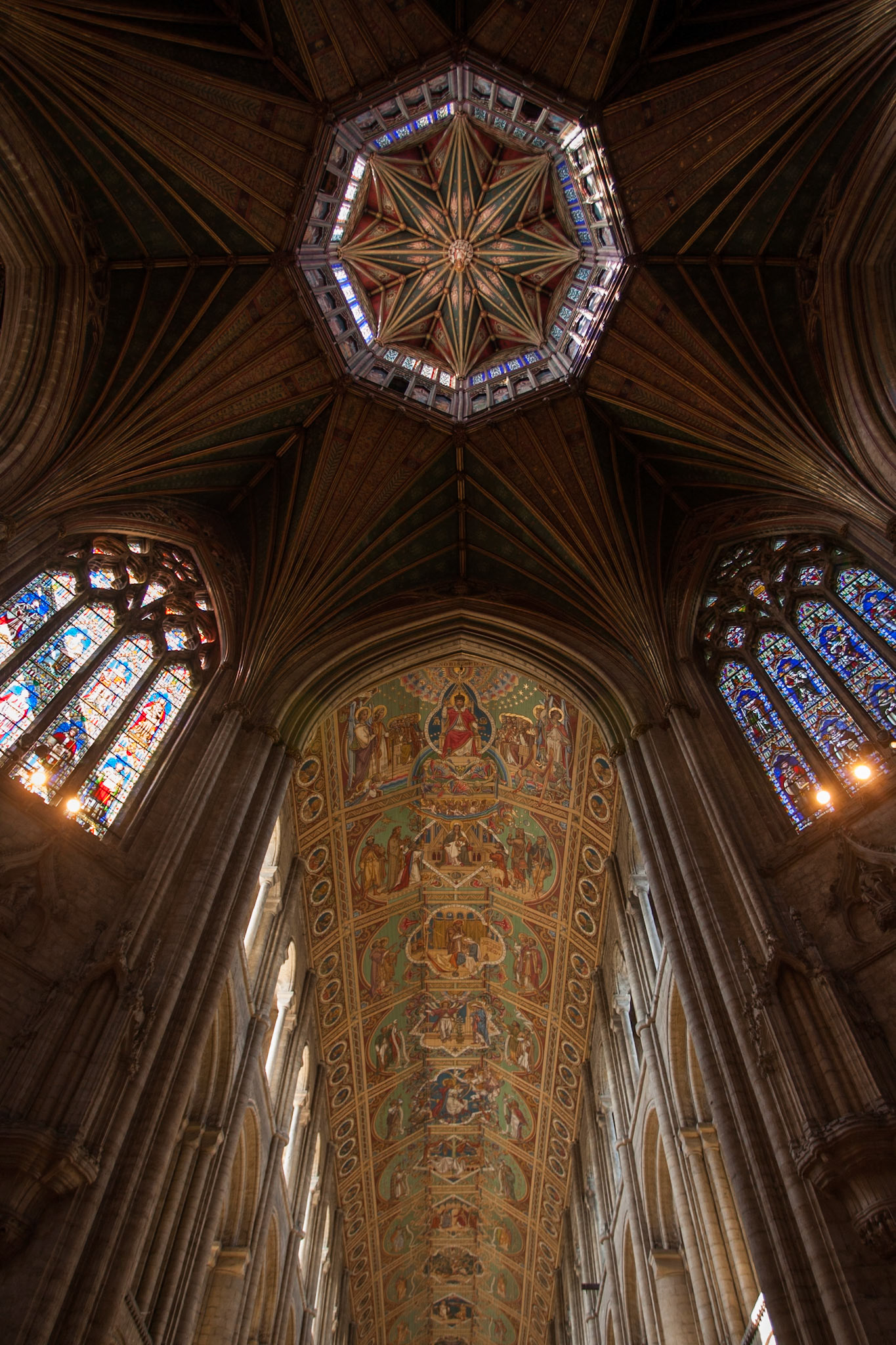 Octagon tower ceiling, Ely Cathedral, Cambridgeshire