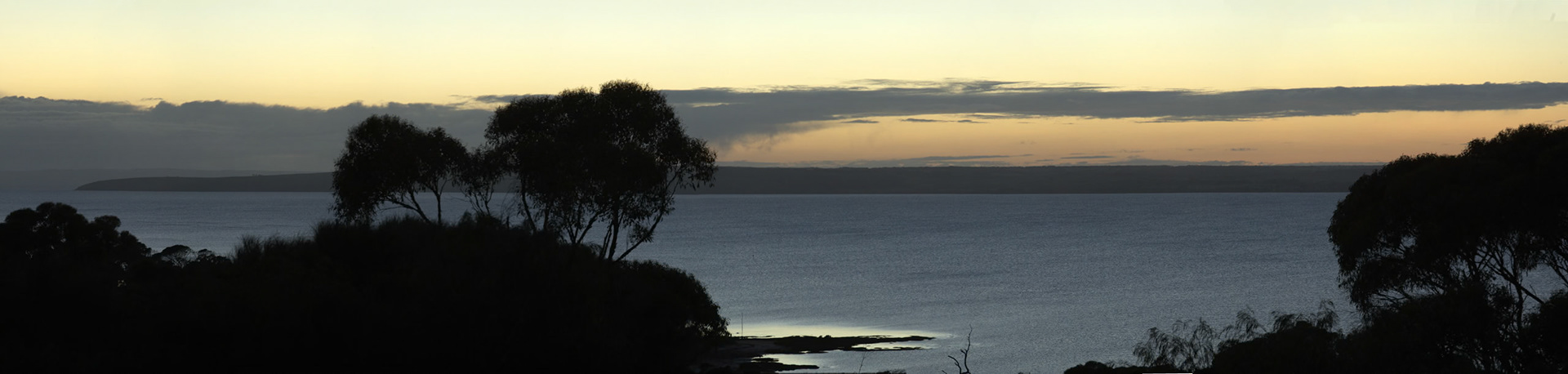 Dawn view from our balcony at Wanderer's Rest, American River, Kangaroo Island