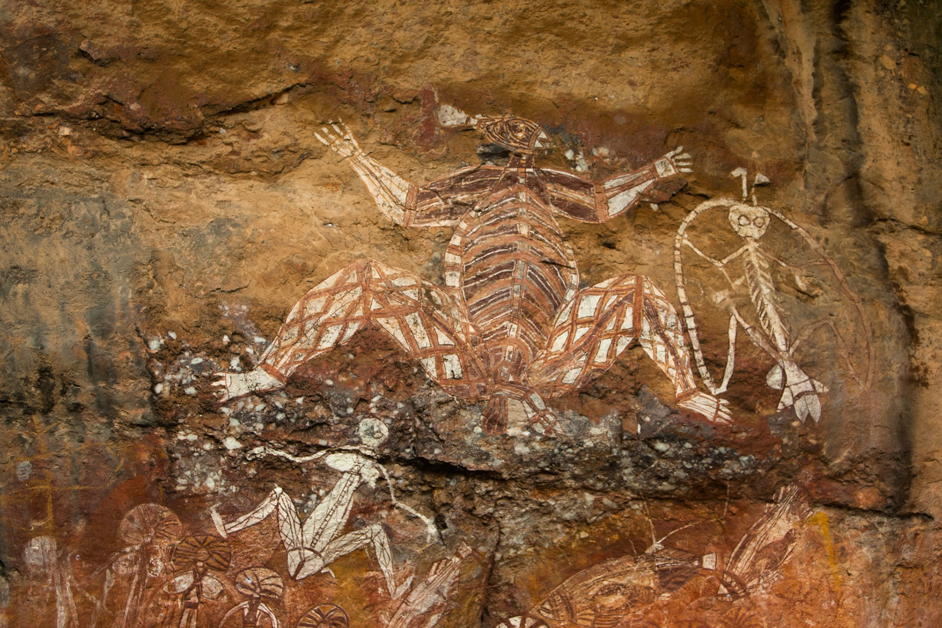 Rock-art Namarrgon (lightening man), Cooinda, Kakadu, Northern Territory