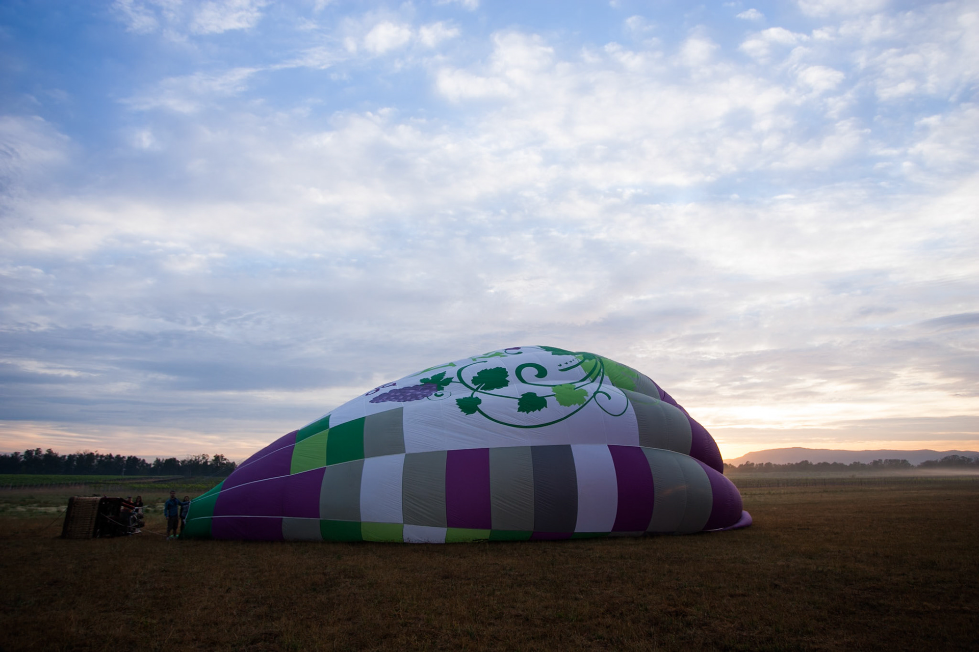 Hot air balloon ride in the Hunter Valley, New South Wales.