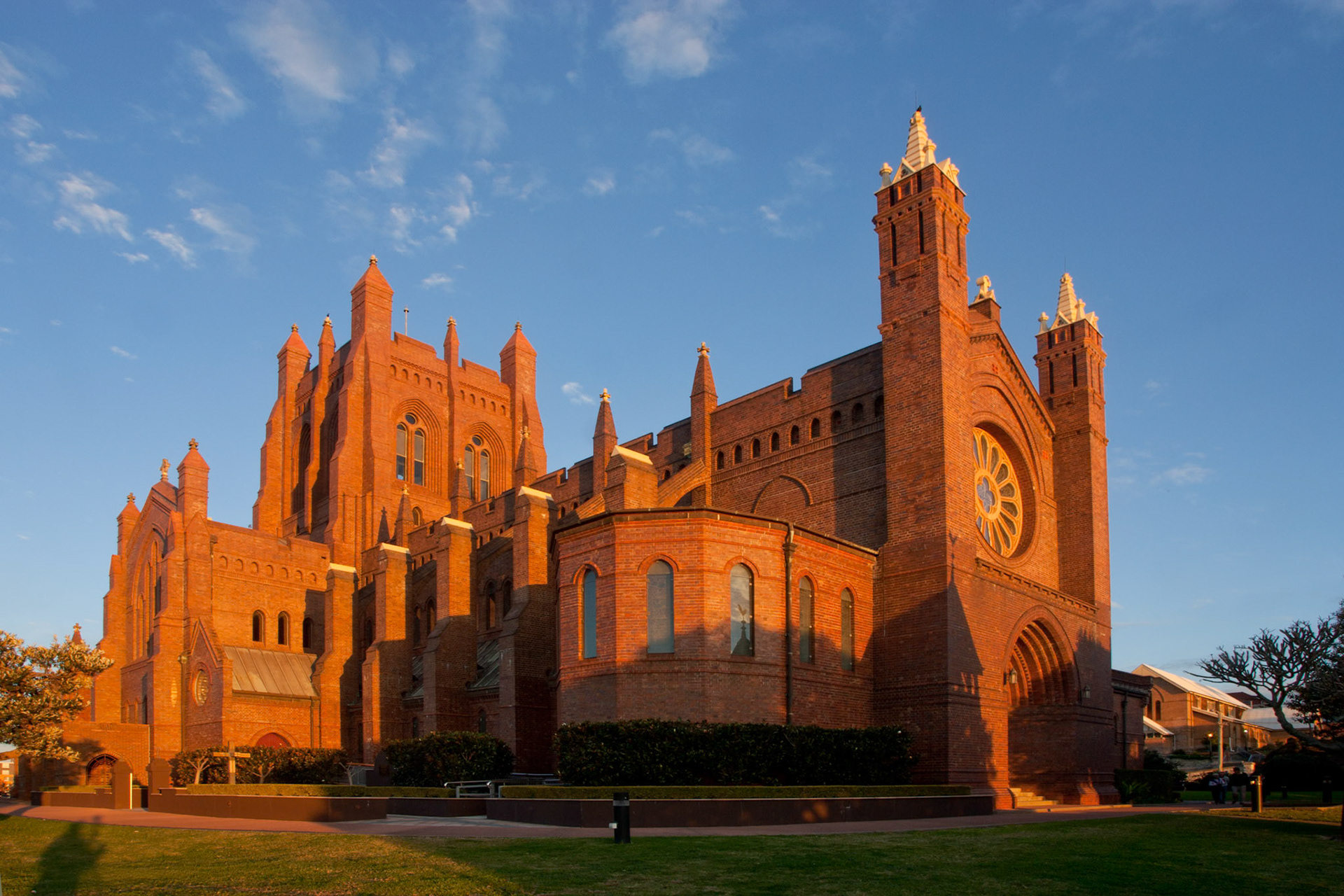 Christchurch Cathedral at sunset, Newcastle