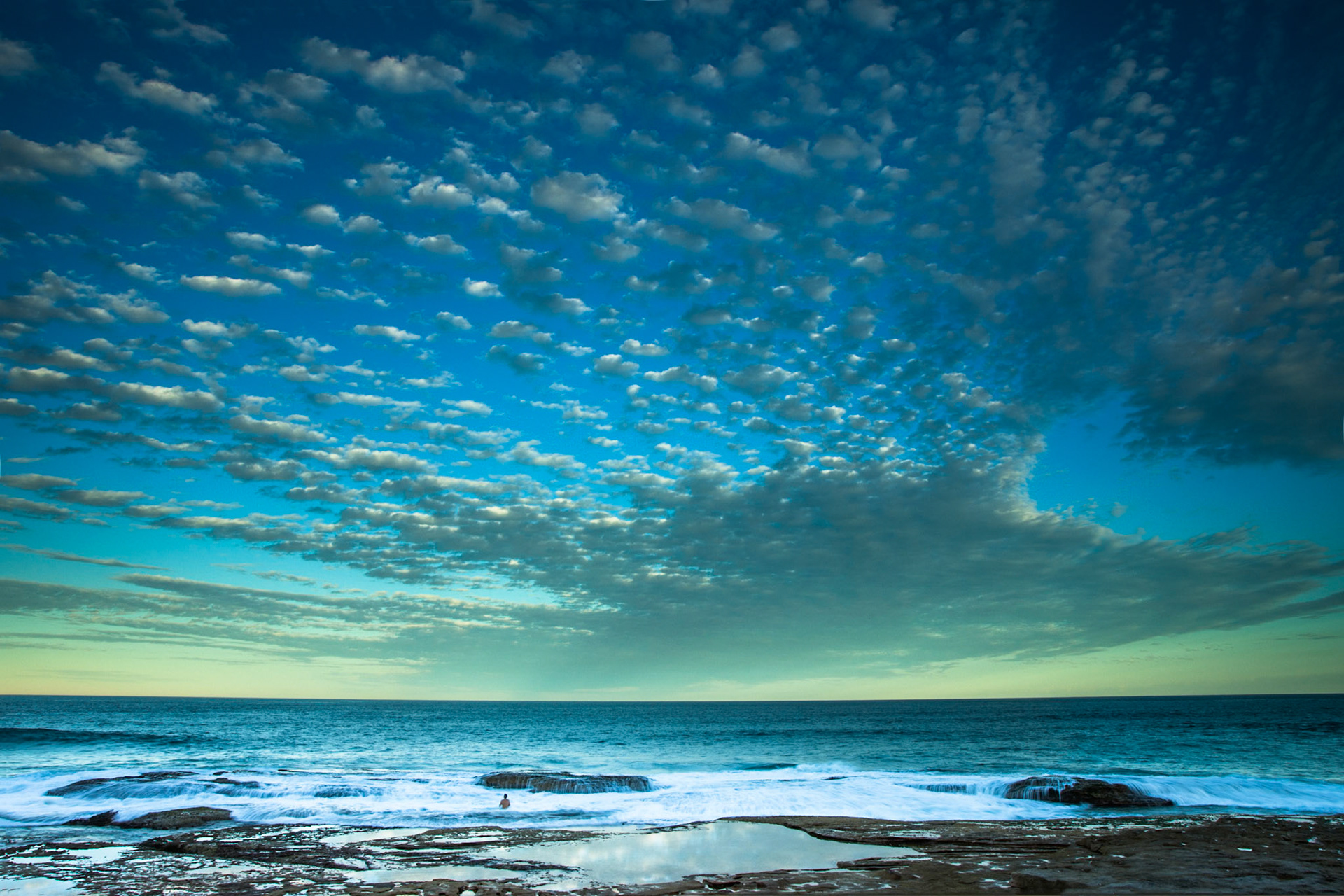 Lone surf swimmer, Bronte, Sydney, Australia
