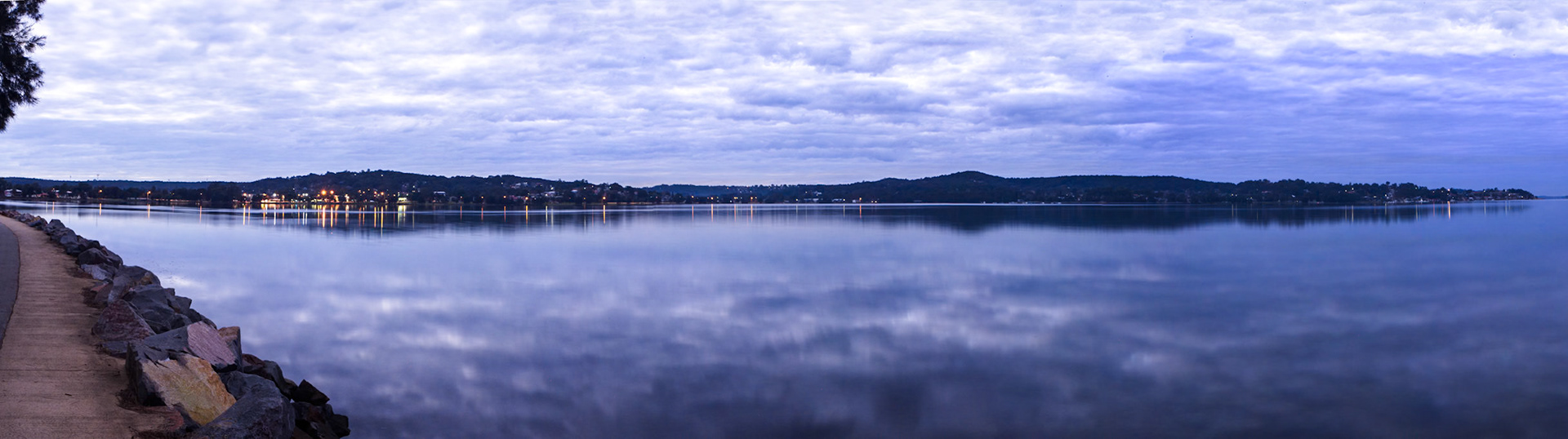 Panorama of Warner Bay at dawn.