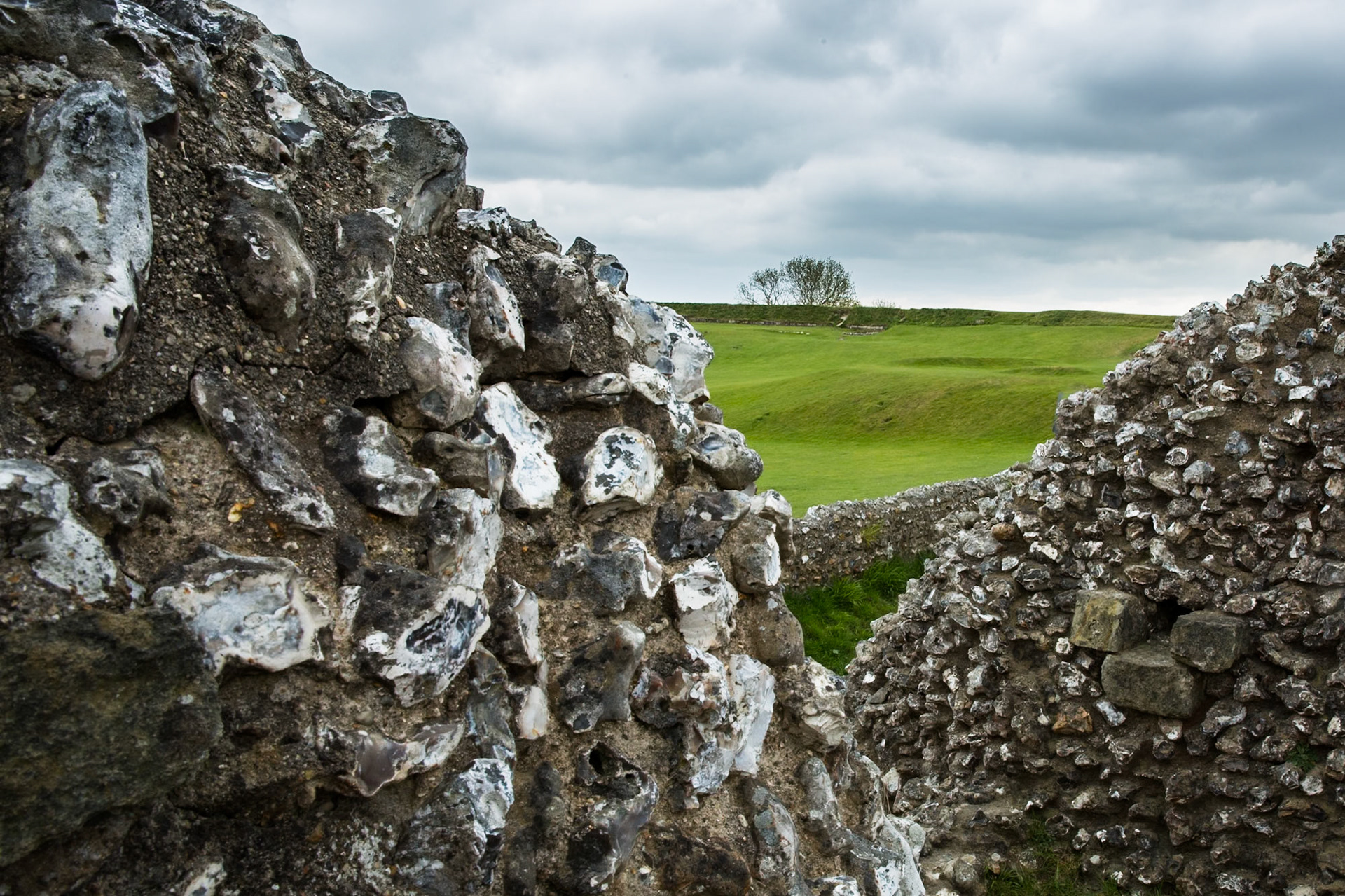 Old Sarum, is the site of the earliest settlement of Salisbury in Wiltshire, England. The hilltop shows evidence of Neolithic settlement as early as 3000BC. Stonehenge is nearby.