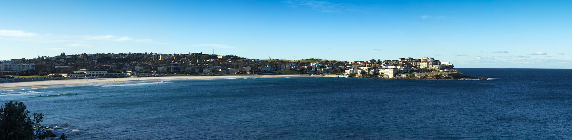 Panorama of Bondi Beach from Mark's Park